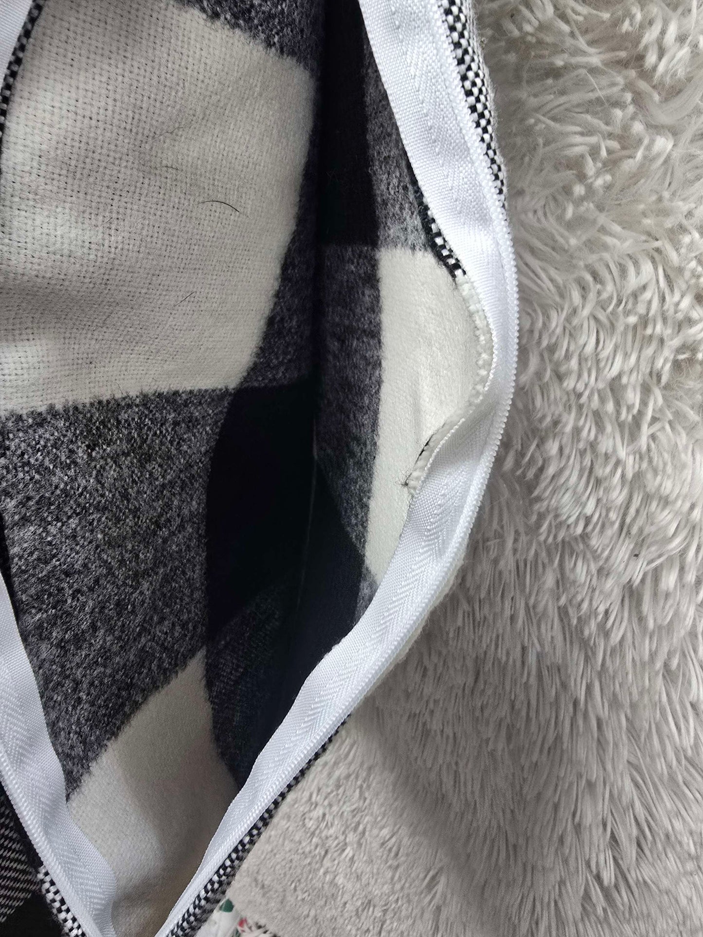 Pair plaid black and gray pillows image 3