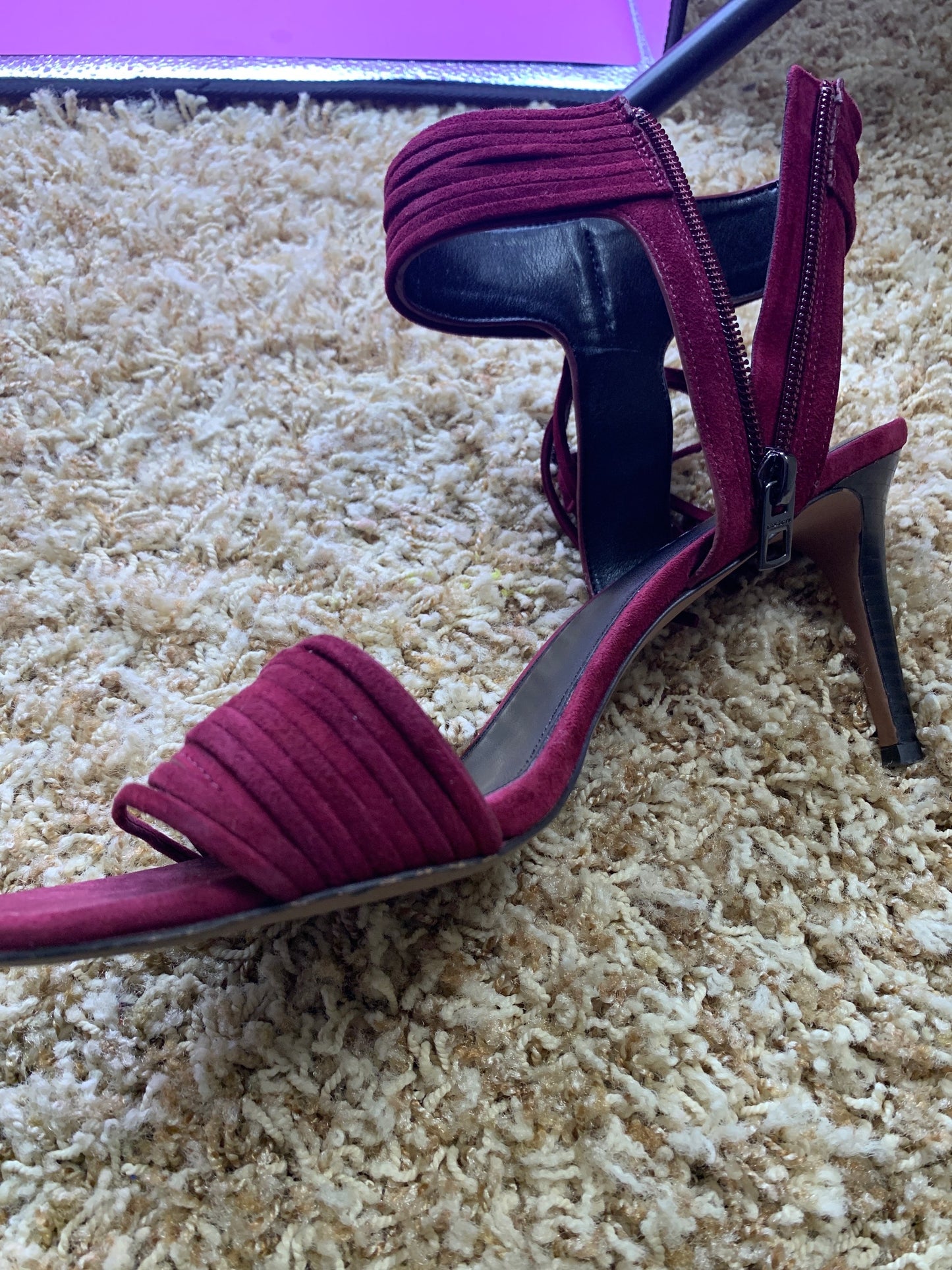 Coach slipper, Authentic coach burgundy heel slipper ( size 11B) image 4