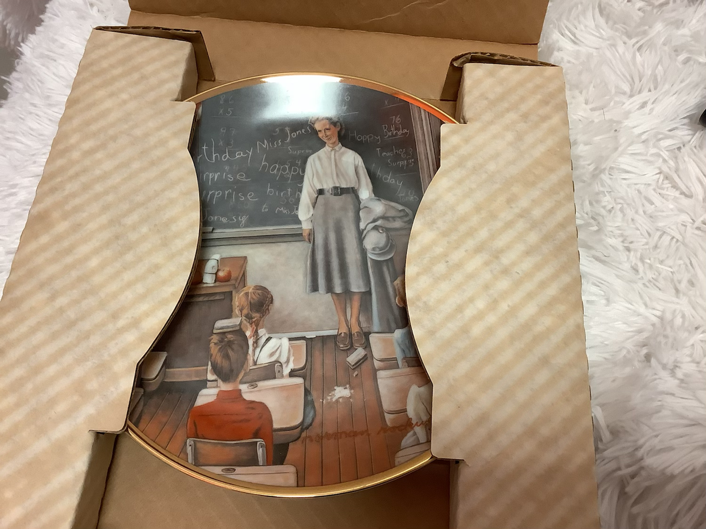 Norman Rockwell “the school teacher” plate image 3