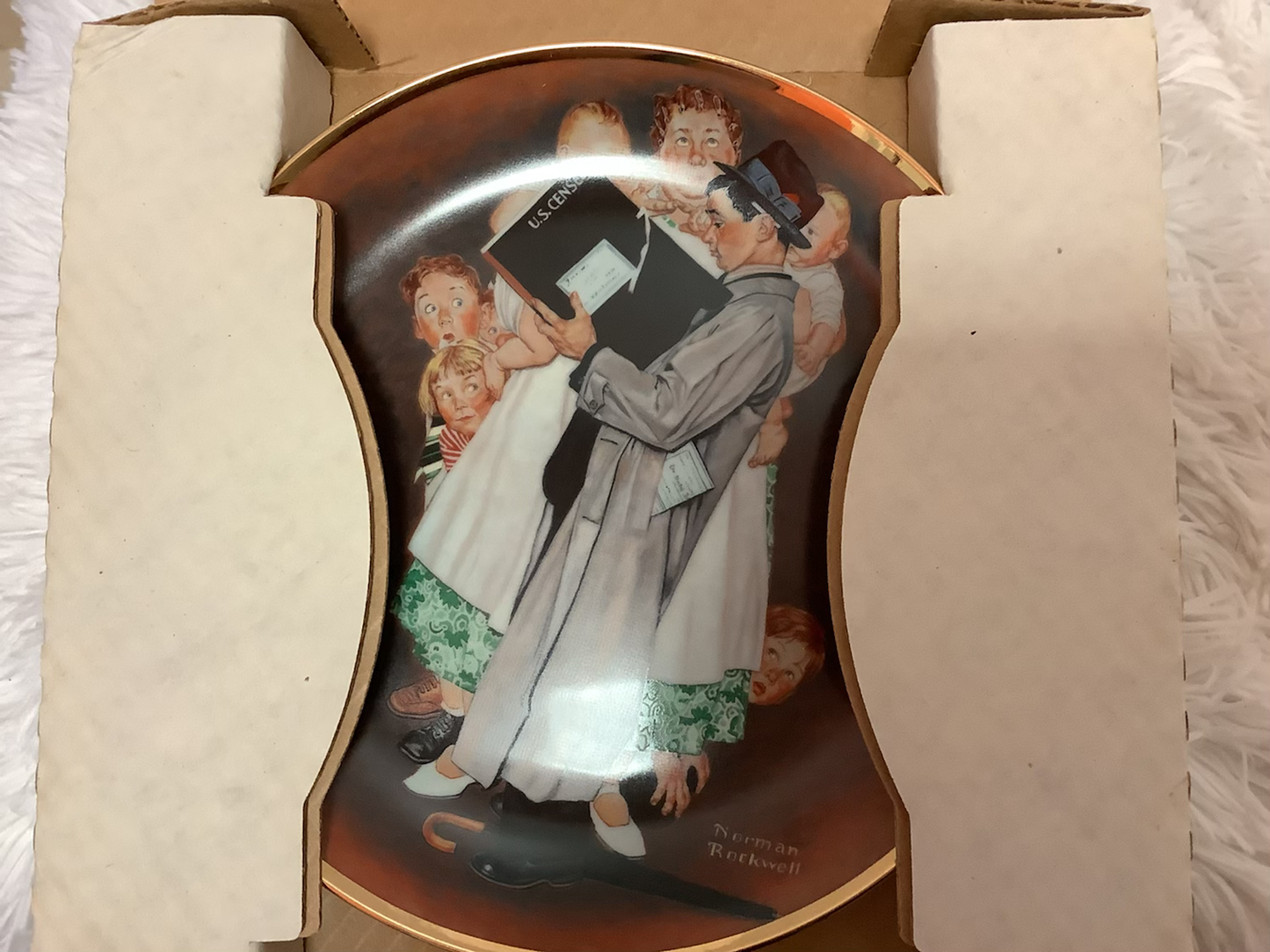 Norman Rockwell “the census taker” plate image 3
