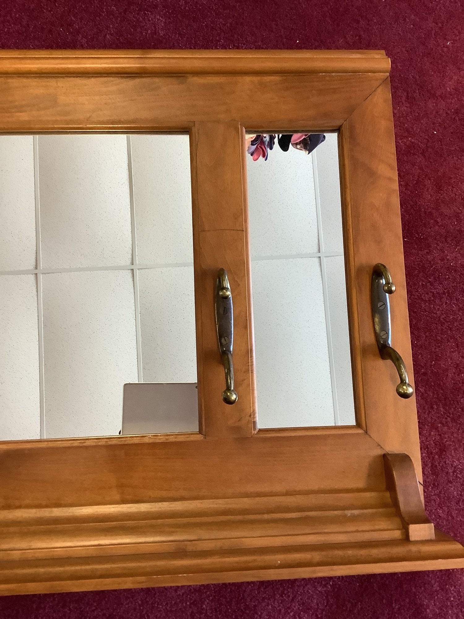 Vintage mirror coat hanger 10x29.5 image 4