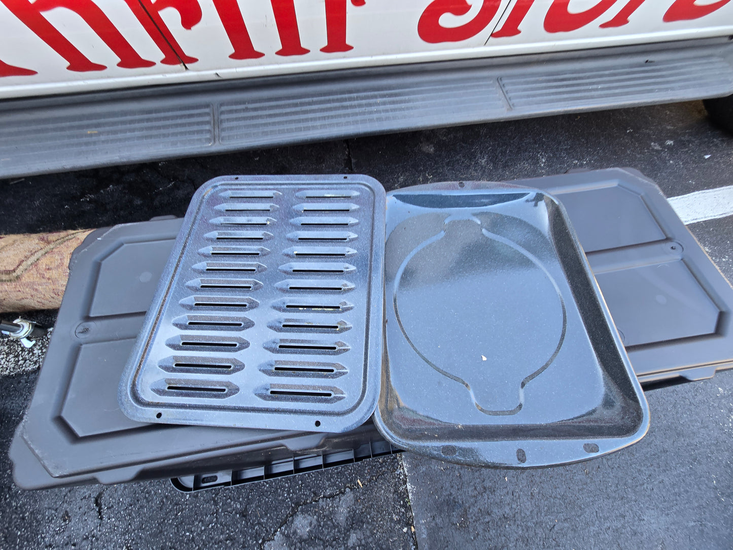 BROILER PAN Large Enamel Porcelain Broil Rack Ovenware image 4
