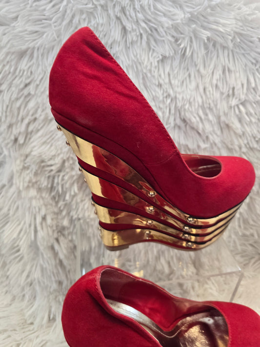 Red and gold fashion shoe 6 image 1