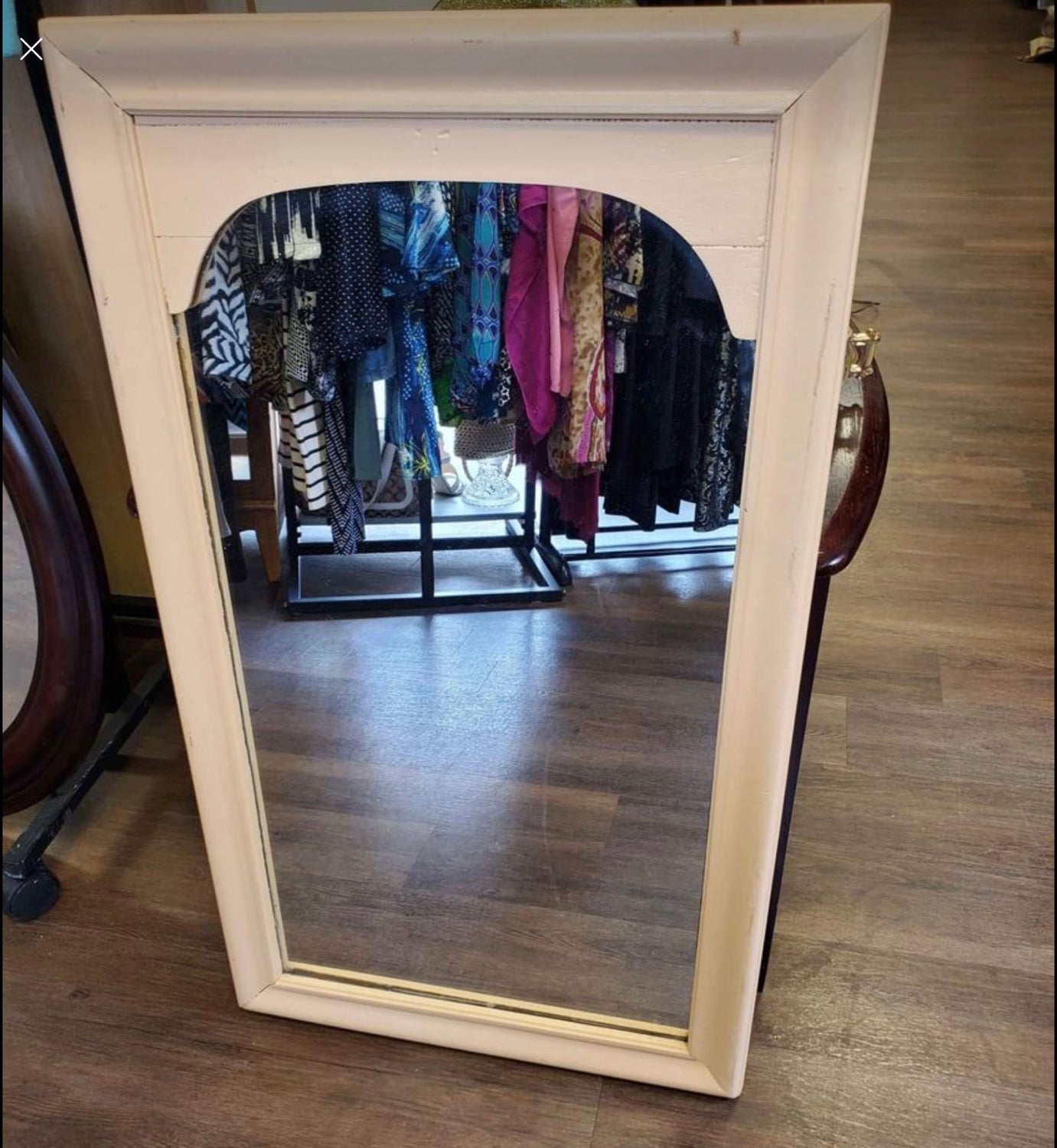 Hand painted solid wood framed mirror 37x22 image 0