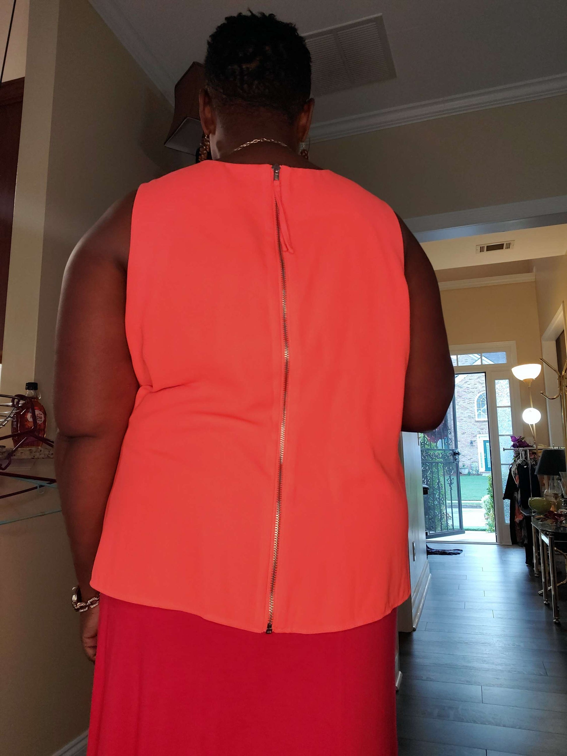 Orange women blouse size XL image 3