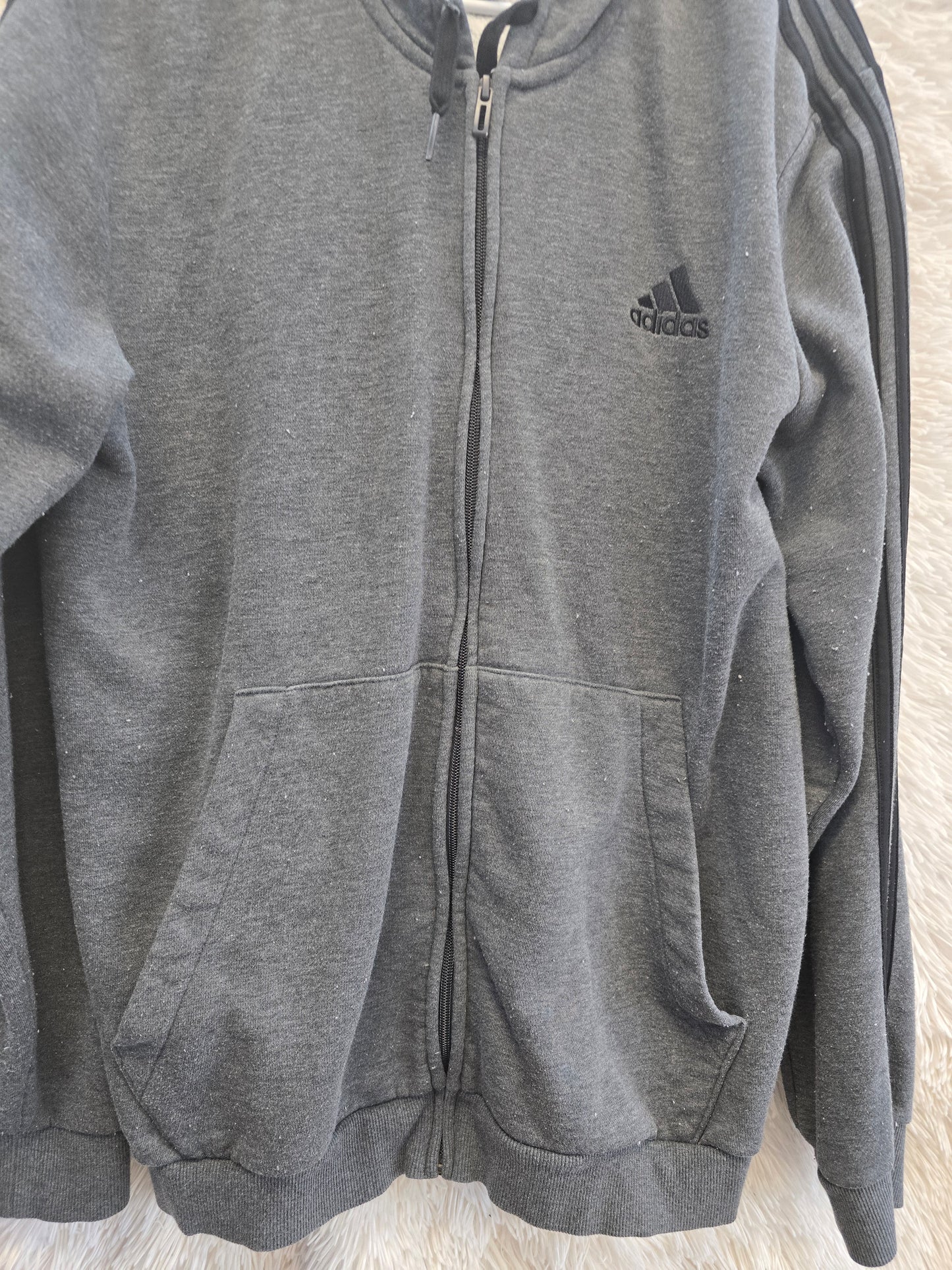 Adidas gray sweater hoodie size L image 1