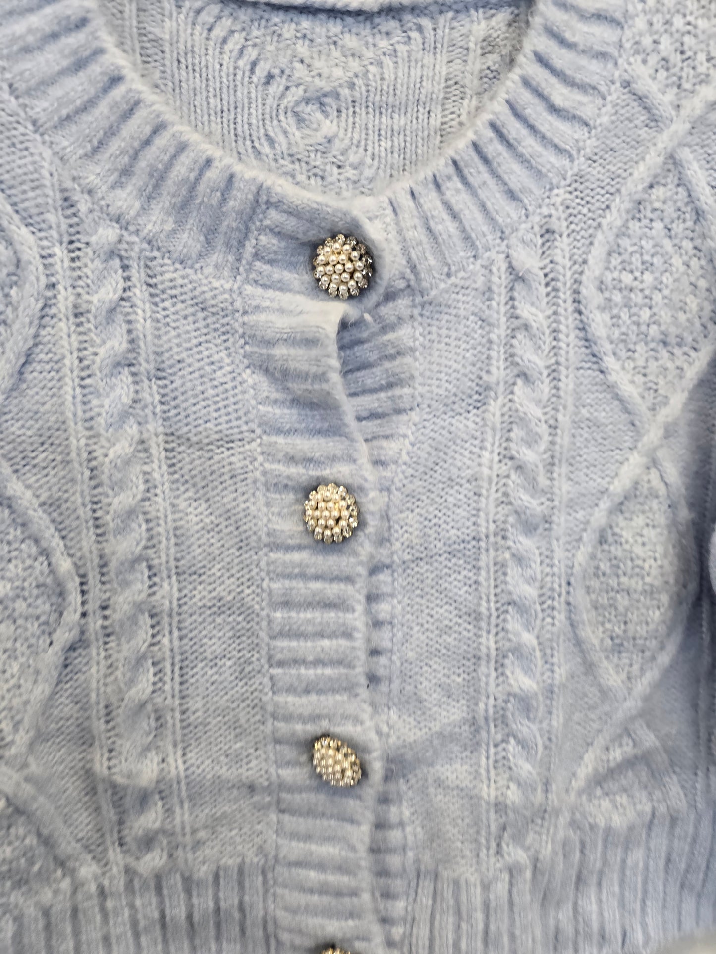 Crop top knitted blue sweater  image 3