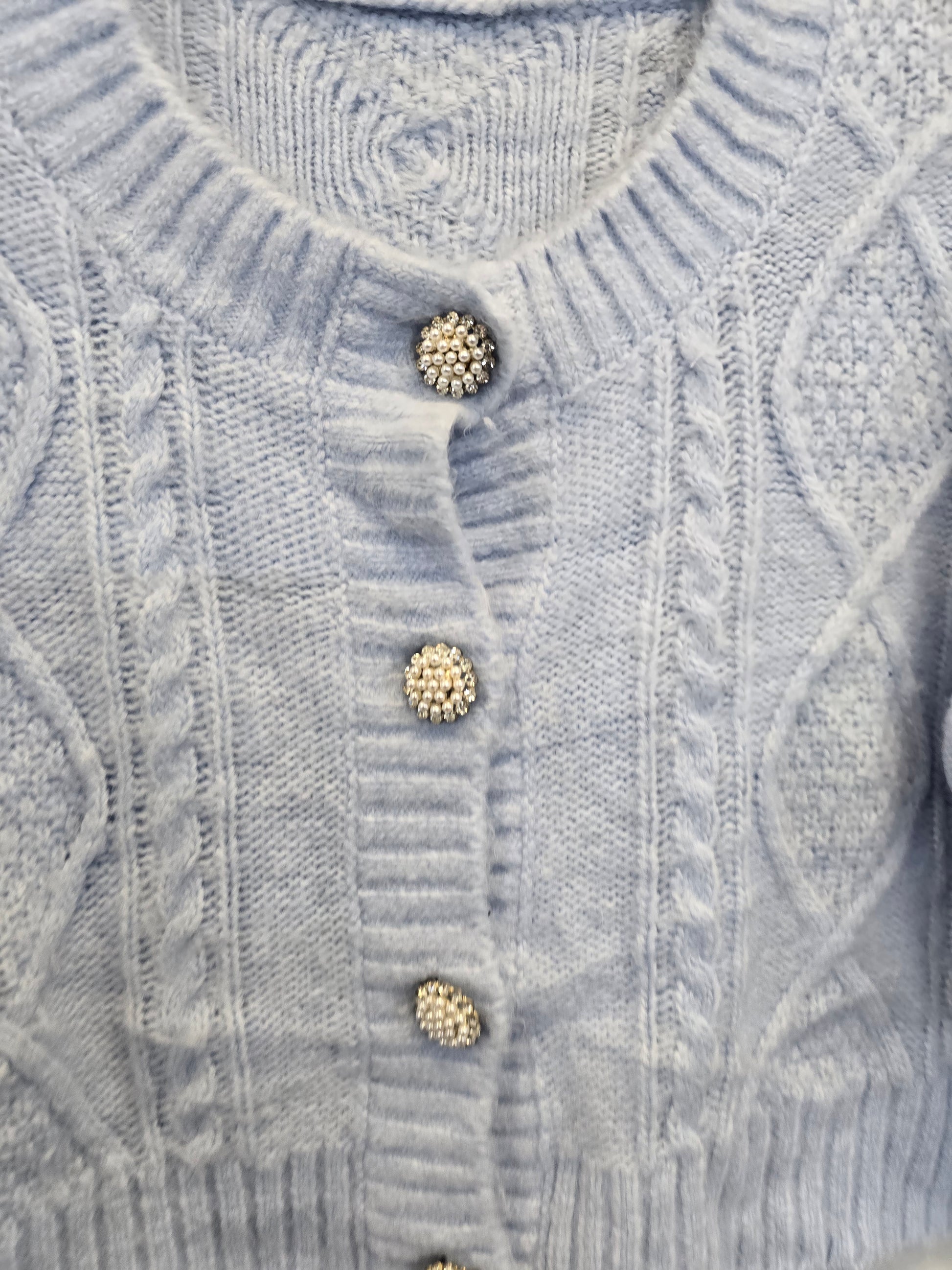 Crop top knitted blue sweater  image 3