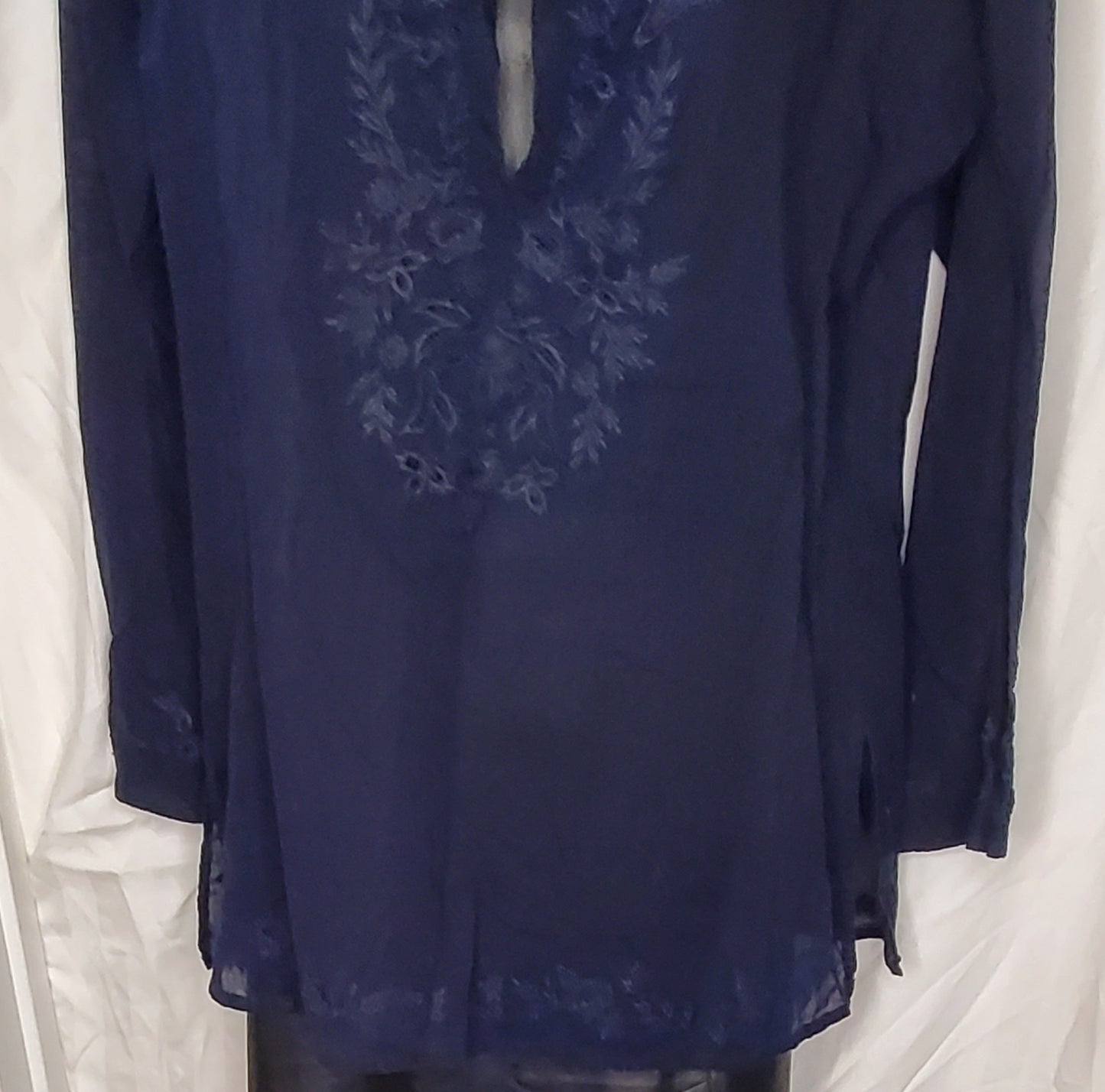 J crew blue crochet blouse size medium image 0