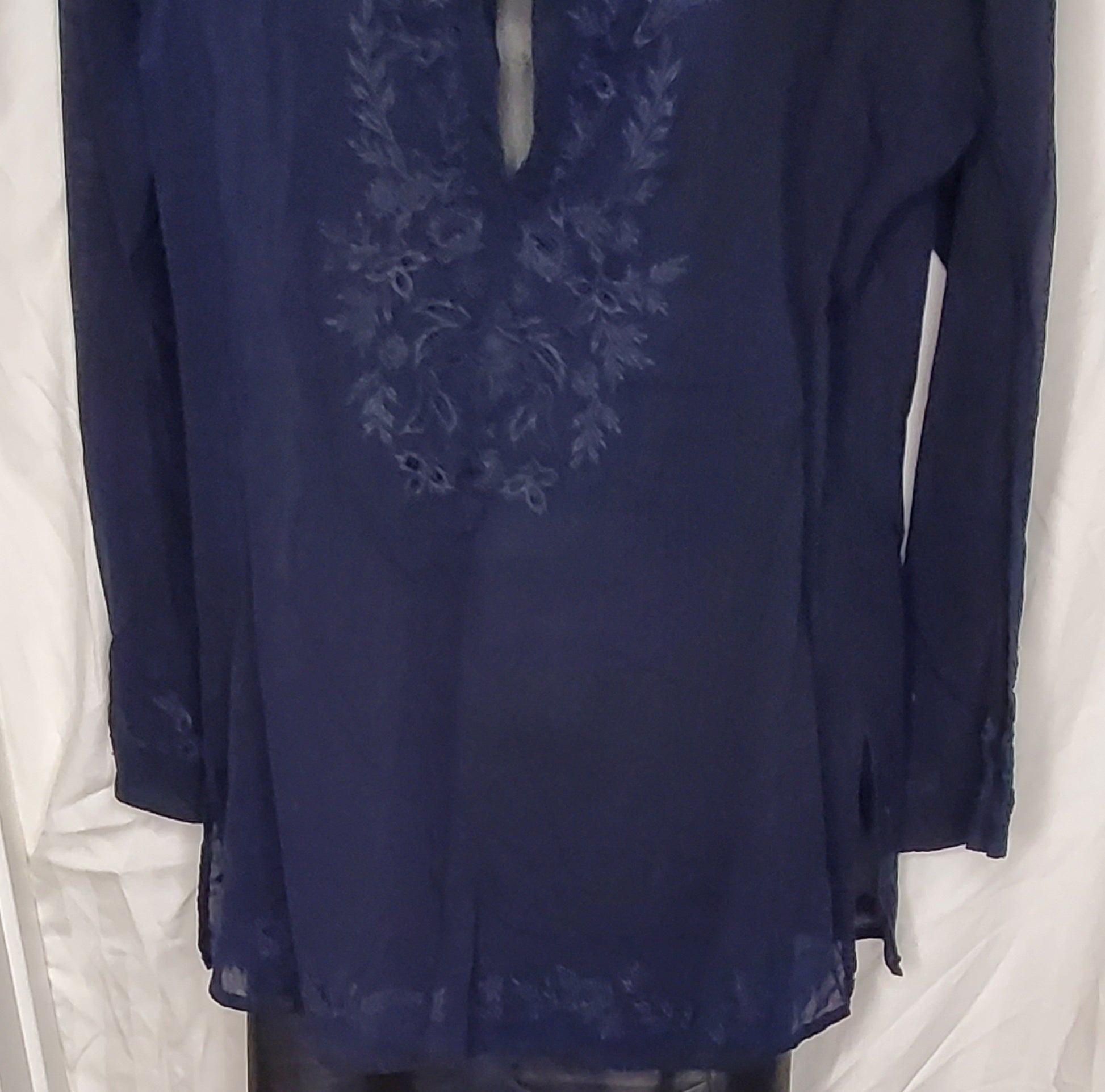J crew blue crochet blouse size medium image 0