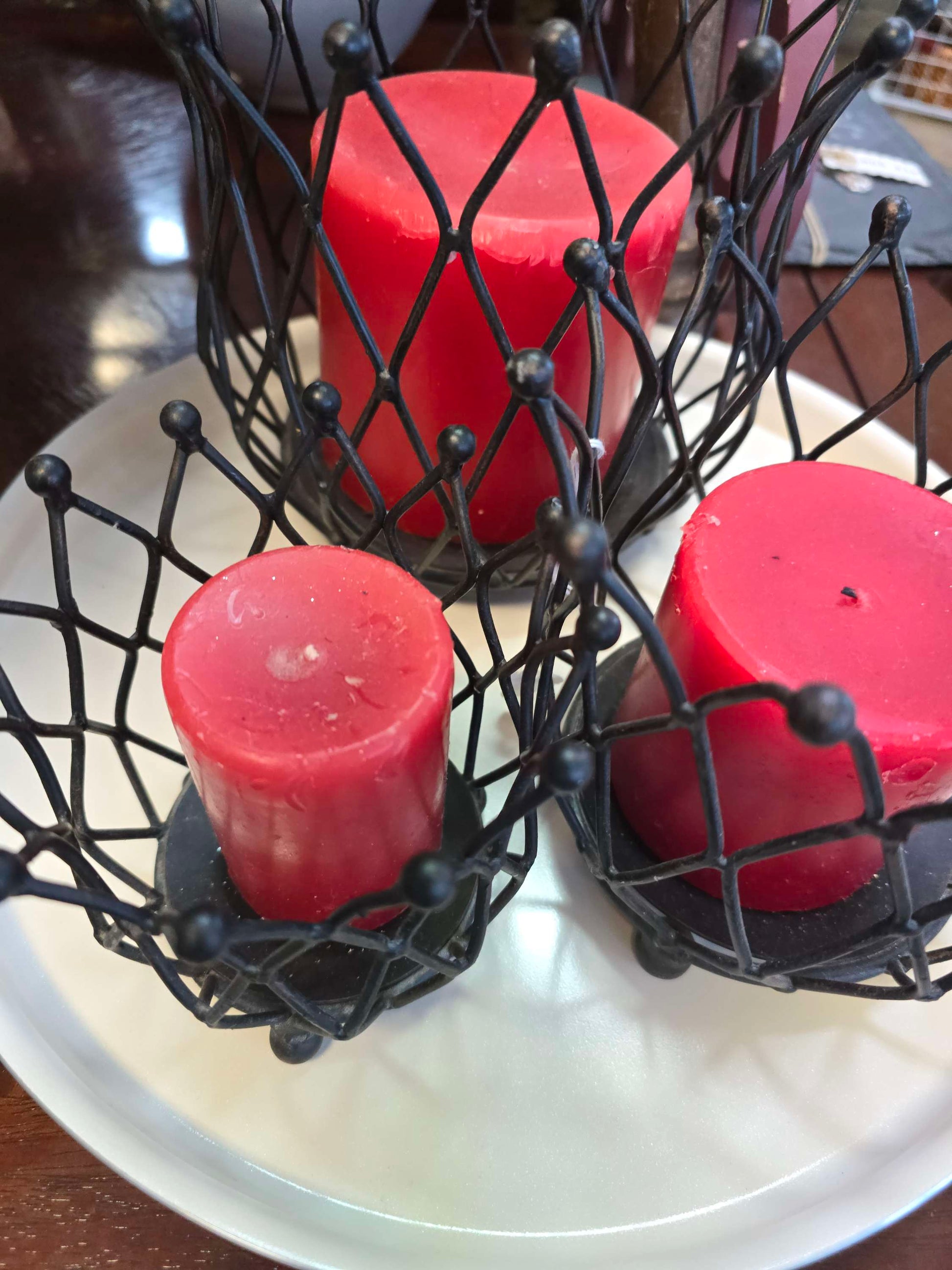 3 piece metal black candle holder image 5