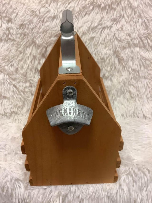 Wooden Bottle/cup  Carrier with bottle opener image 0