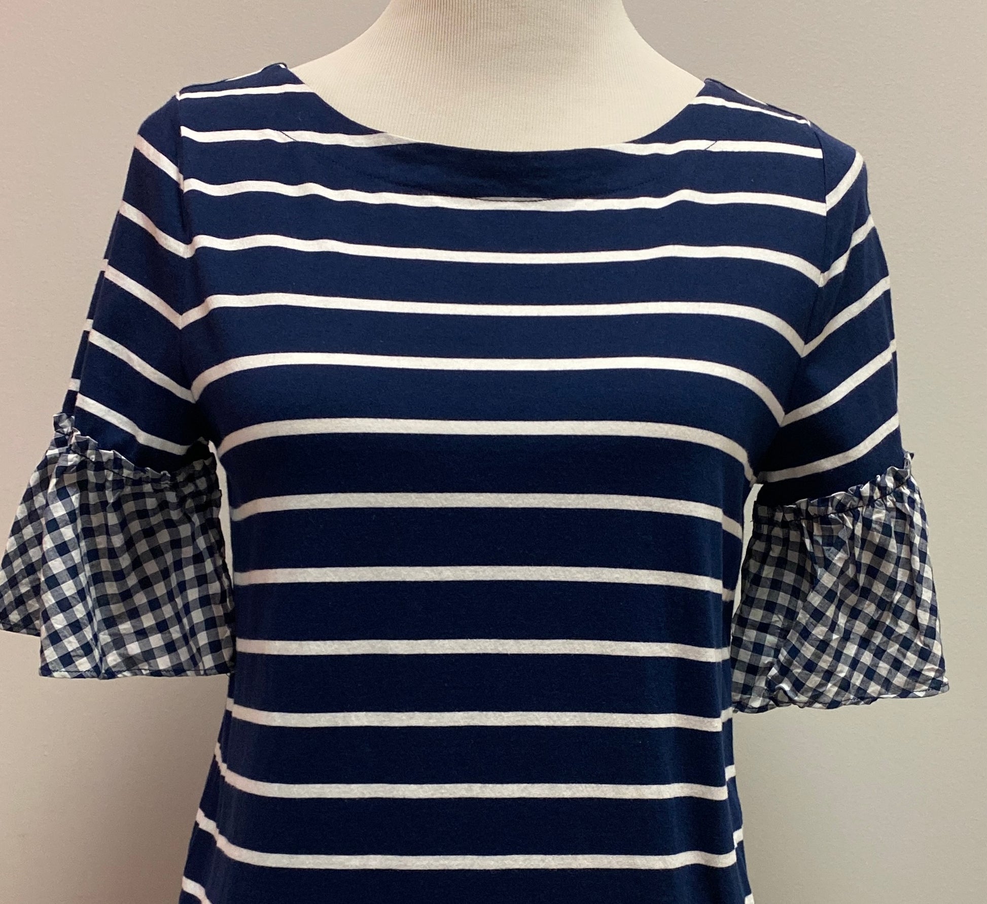 St. John’s Bay Blue Striped Top (M) image 2