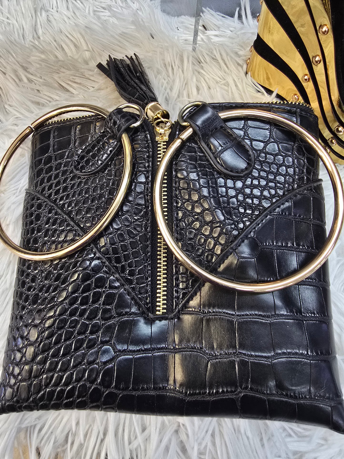Black and gold purse/bag image 2