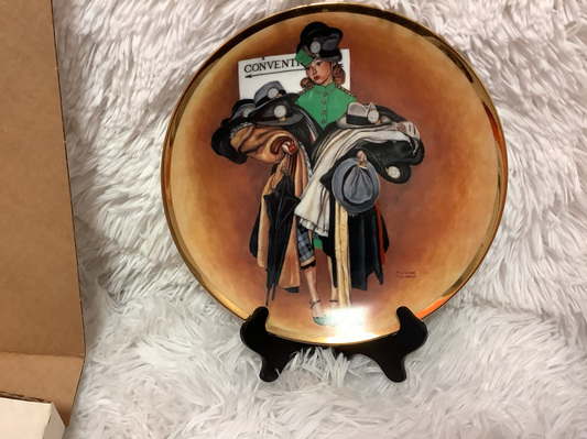 Norman Rockwell “the hatcheck girl” plate image 0