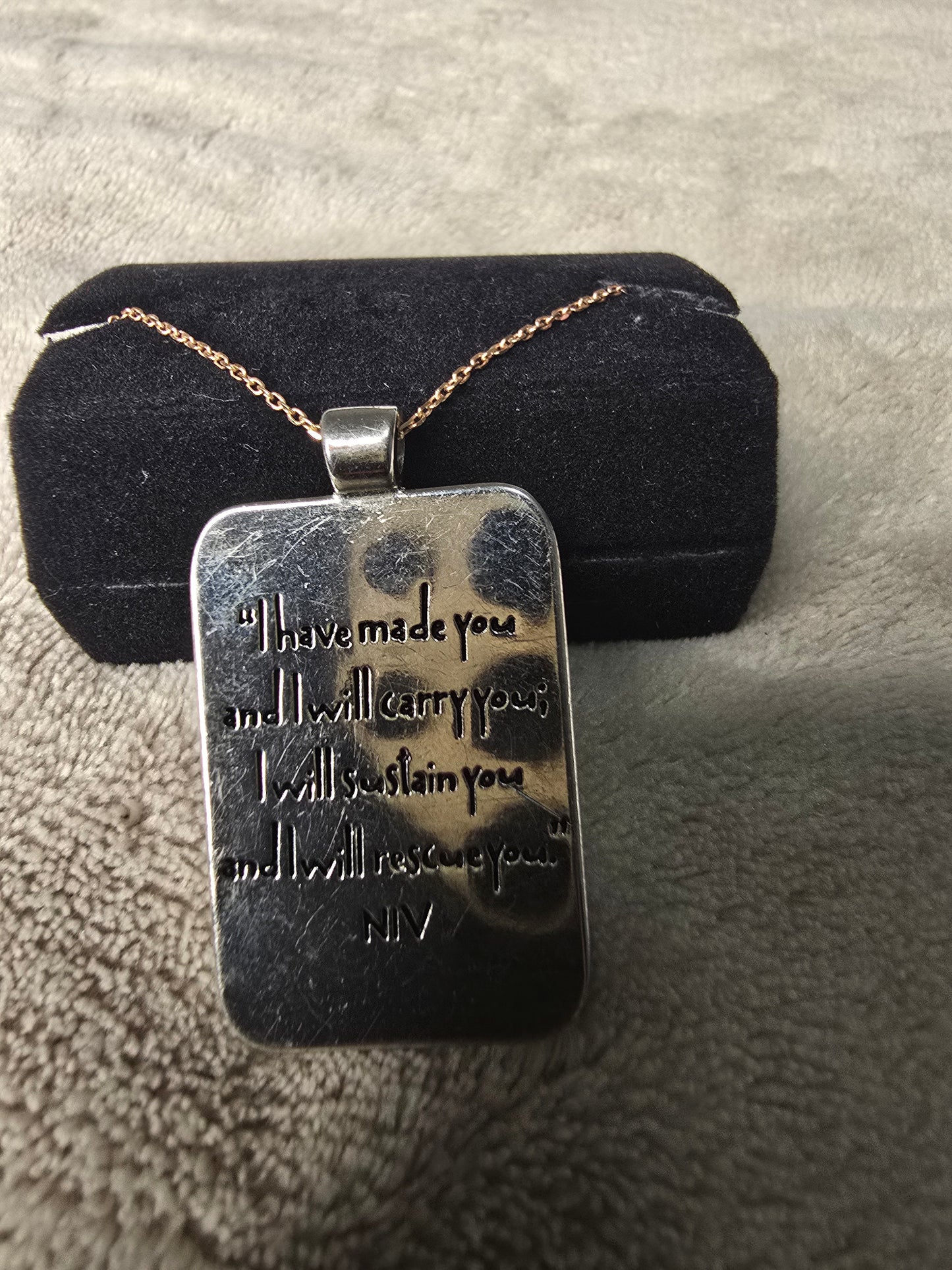 Inspirational Scripture Pendant – Isaiah 46:4 (Pendant Only) image 3