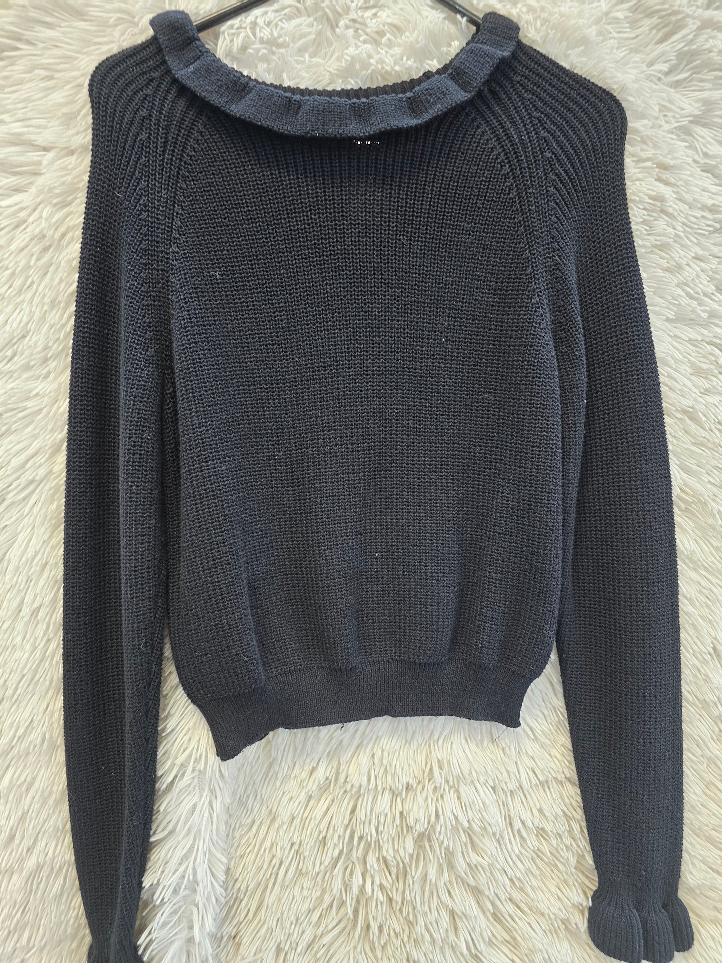 Black long sleeve sweater blouse M image 5