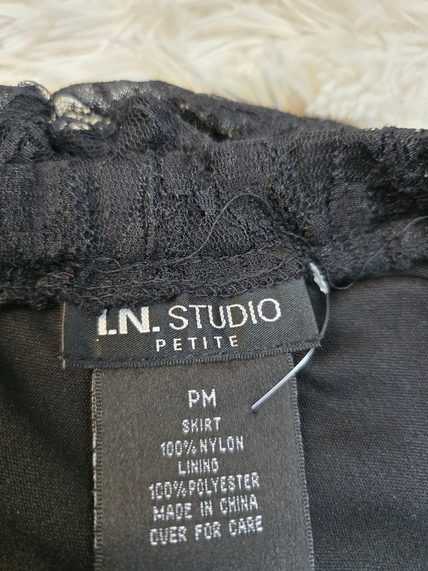 I.N Studio black knee length lace skirt size PM image 8