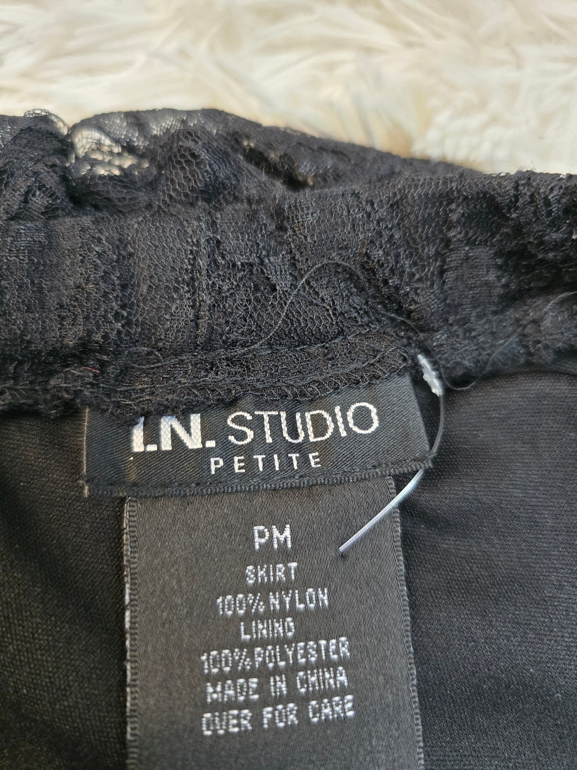 I.N Studio black knee length lace skirt size PM image 8