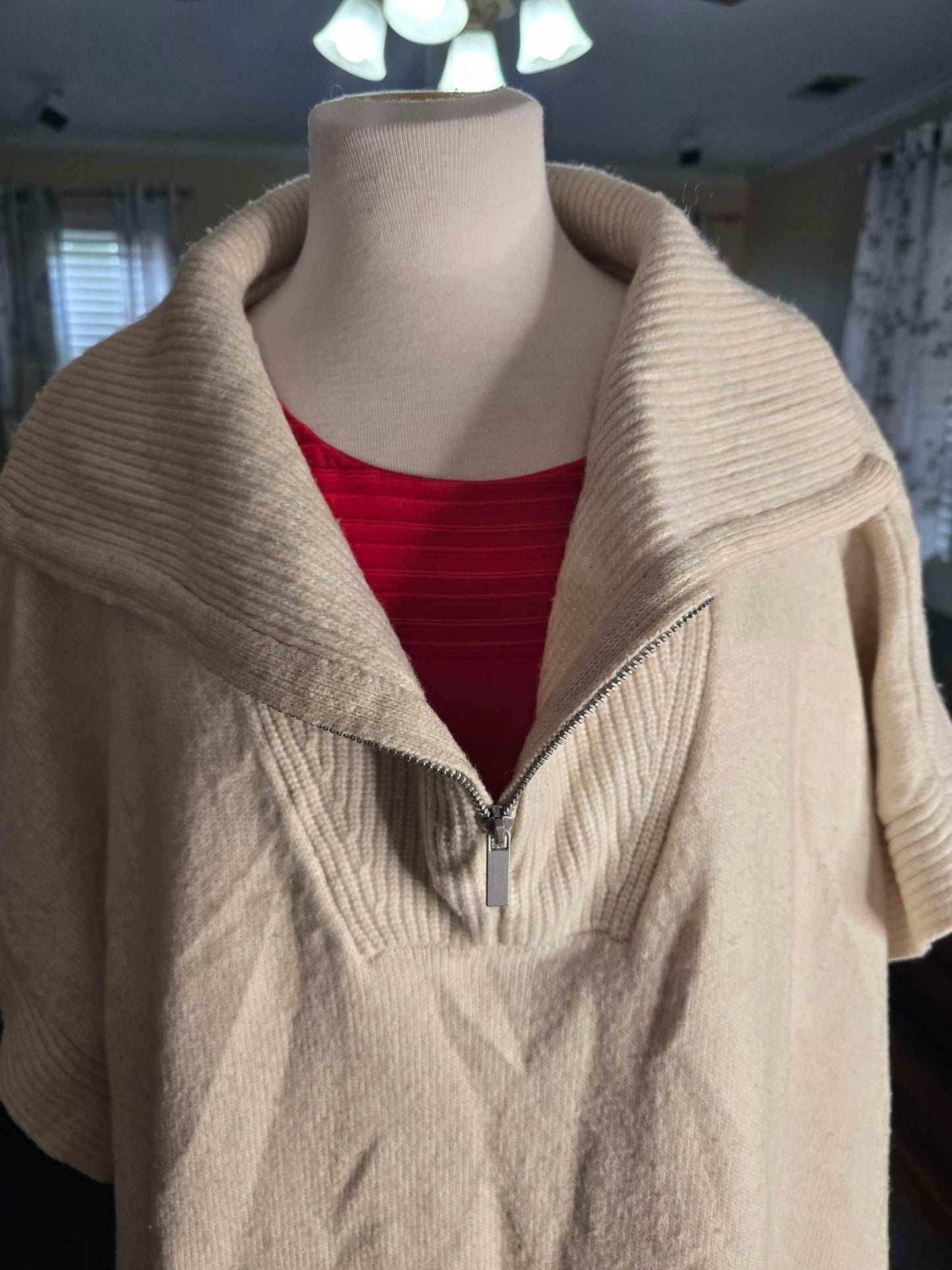 H/M ivory poncho image 3
