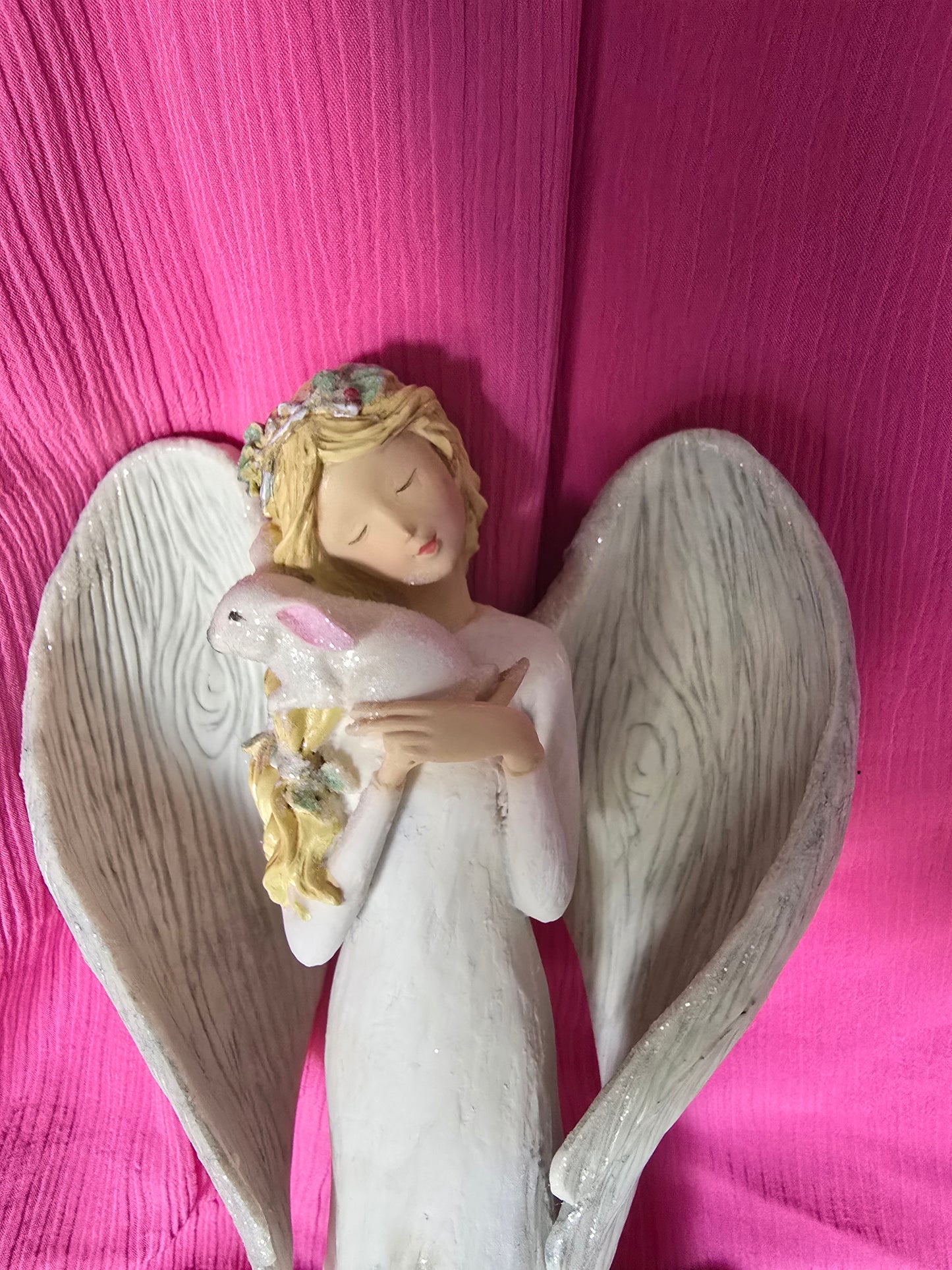 Angel with Bunny Figurine – Inspirational Home Décor Statue