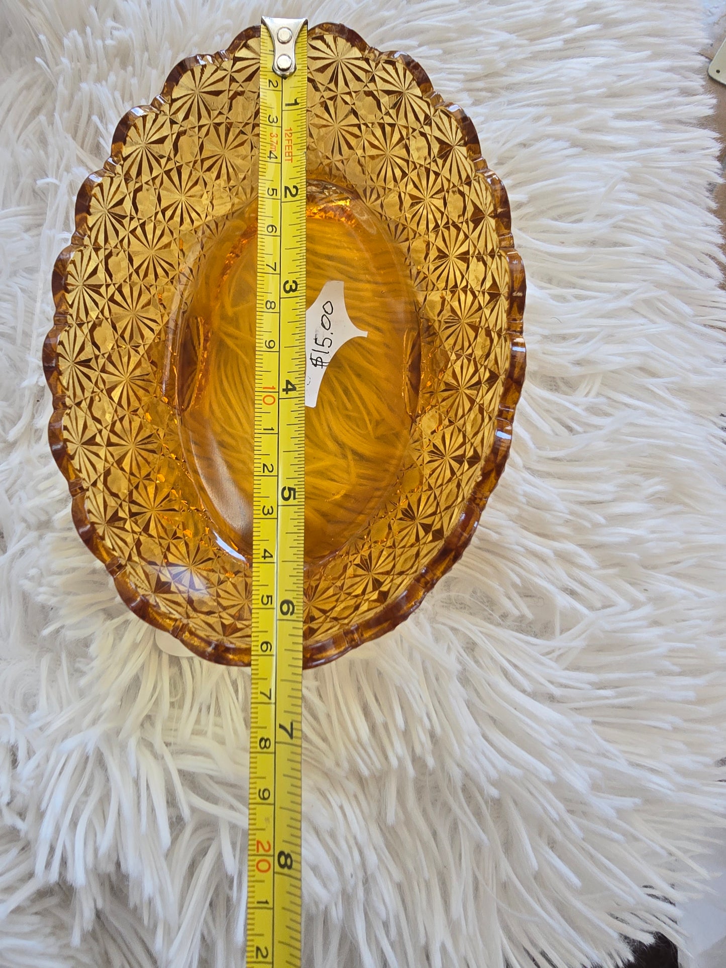 Vintage LG Wright amber glass dish image 5