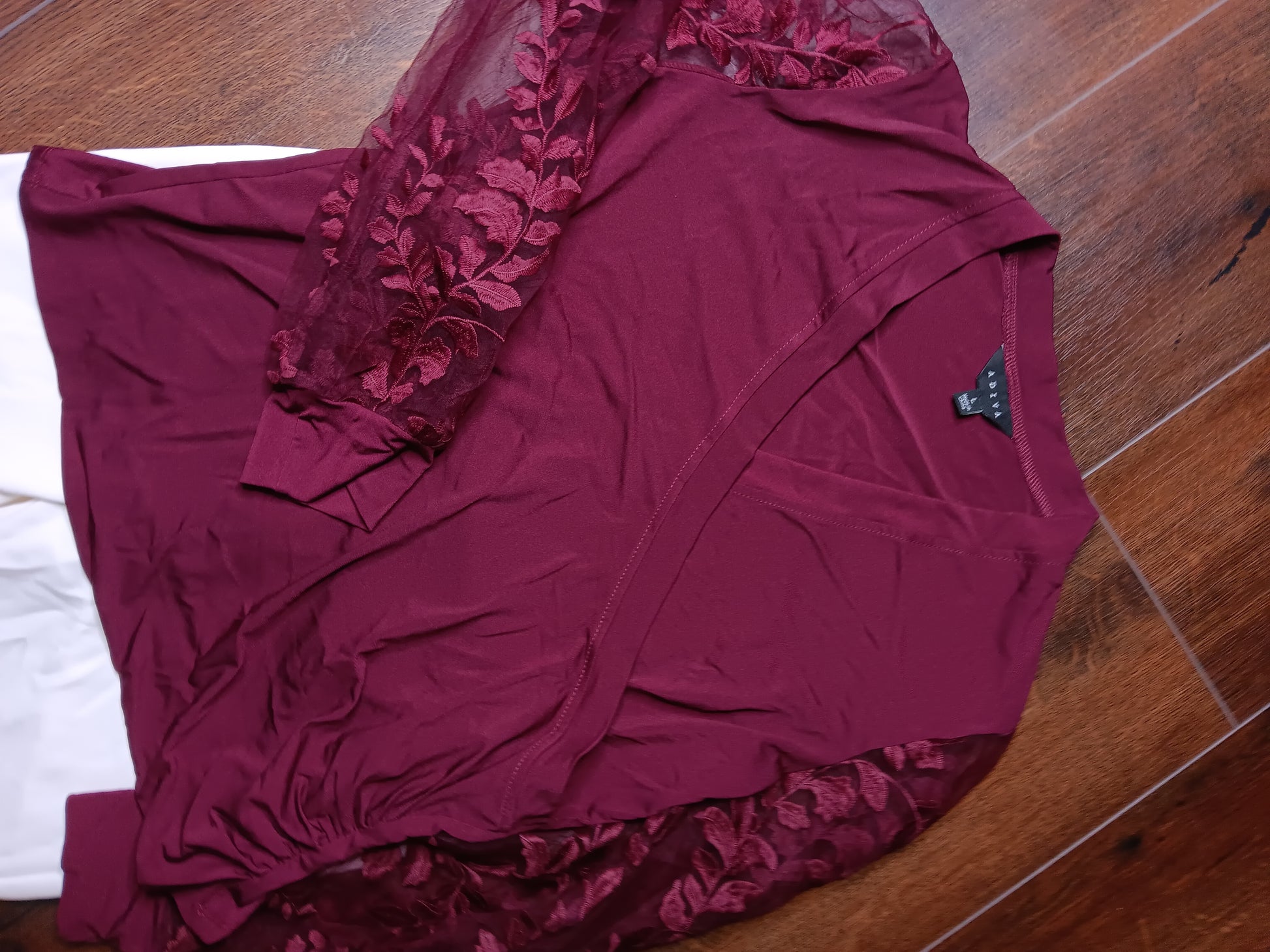Burgundy long sleeve blouse size Large image 3