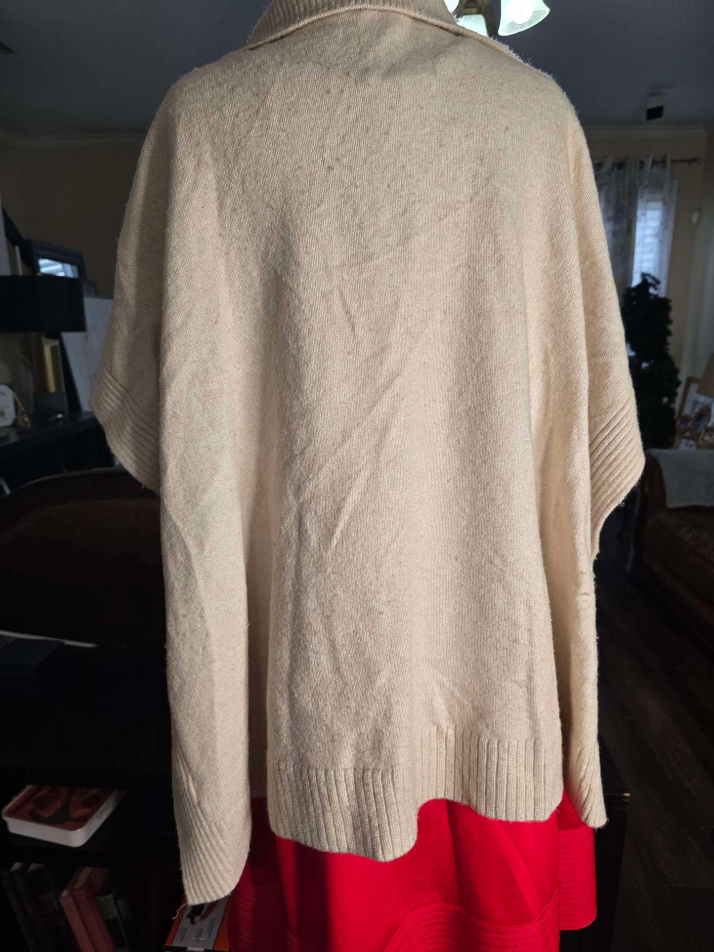 H/M ivory poncho image 6