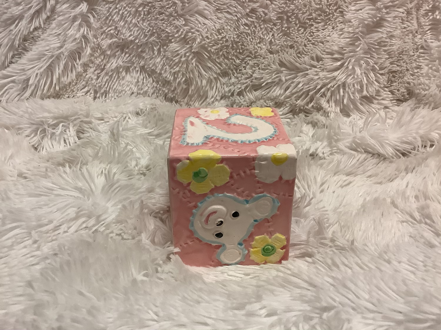 Vintage Ceramic Pink baby flower vase image 2