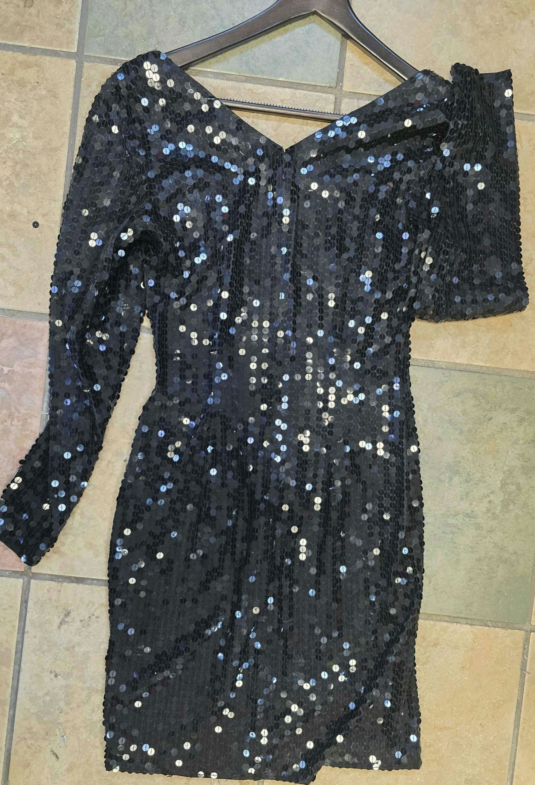 Vintage Niteline Dela Roufogali sequin dress Size 4 image 5