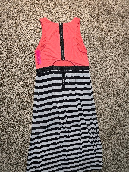 xhilaration coral and striped maxie dress size XL image 0