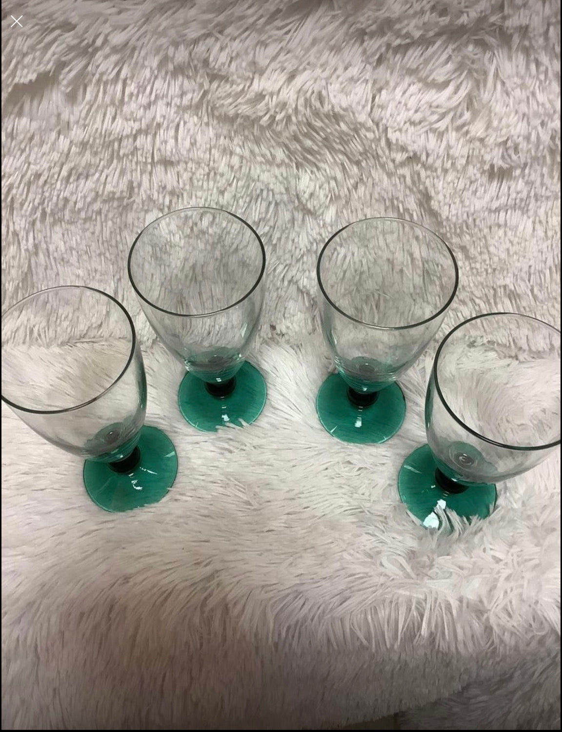 set of 3 Green based  crystal glasses image 3