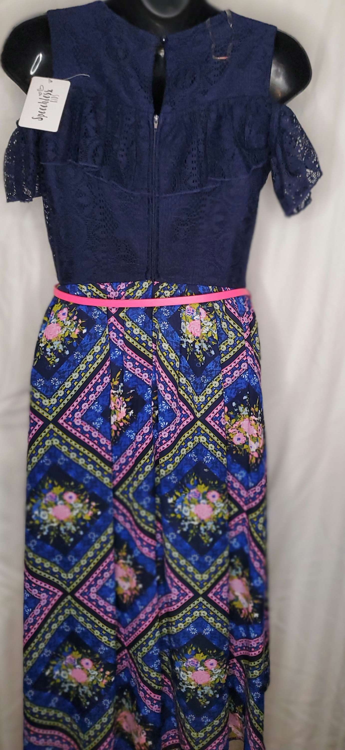 Girls blue and floral dress by speechless size 16 image 1