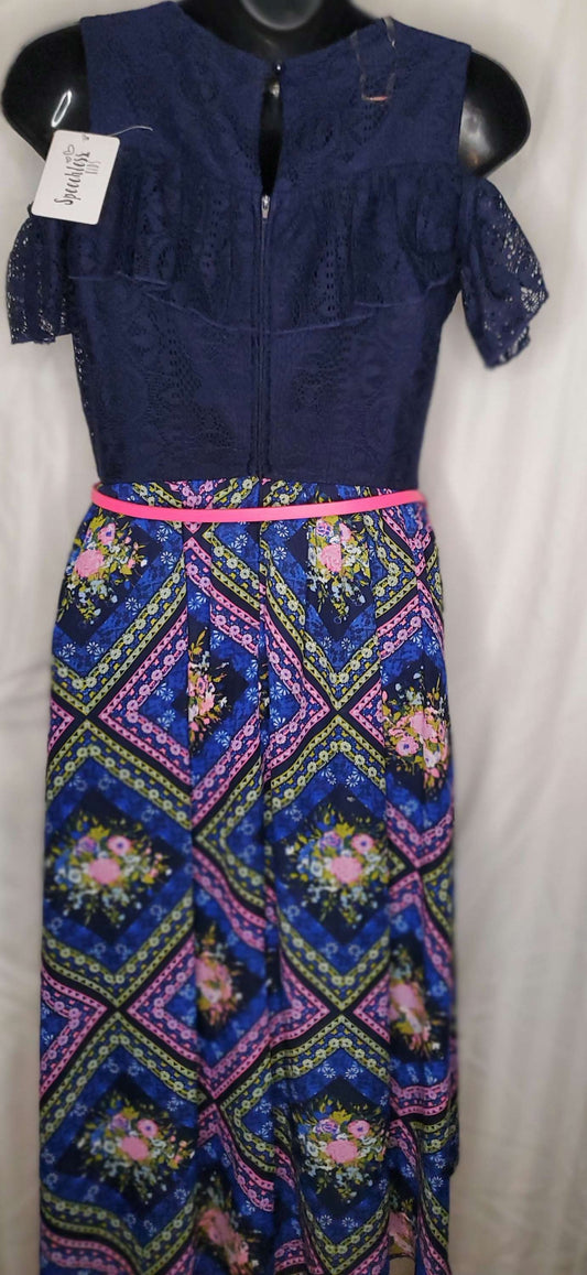 Girls blue and floral dress by speechless size 16 image 1