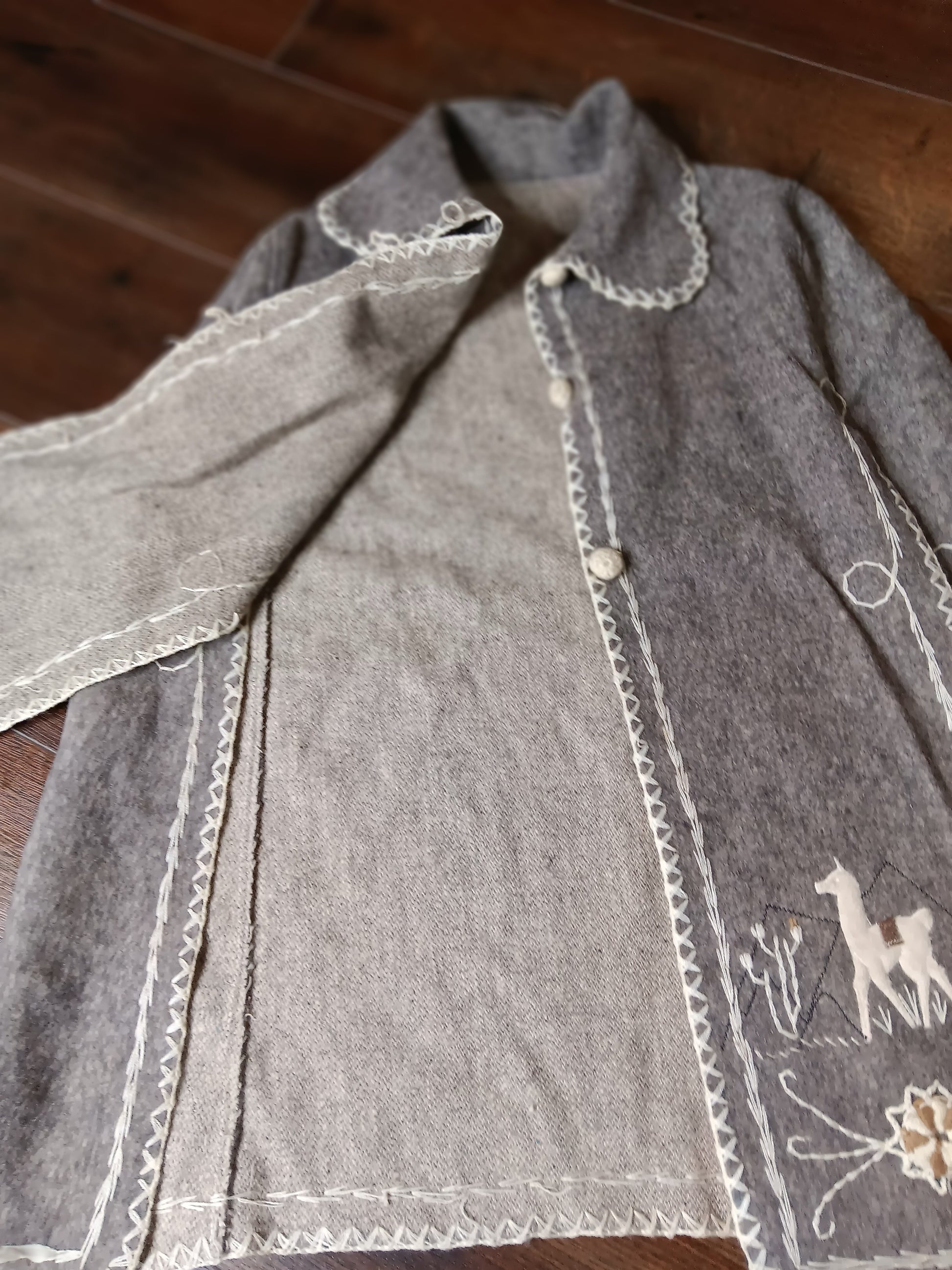 Authentic Alpaca poncho gray image 4