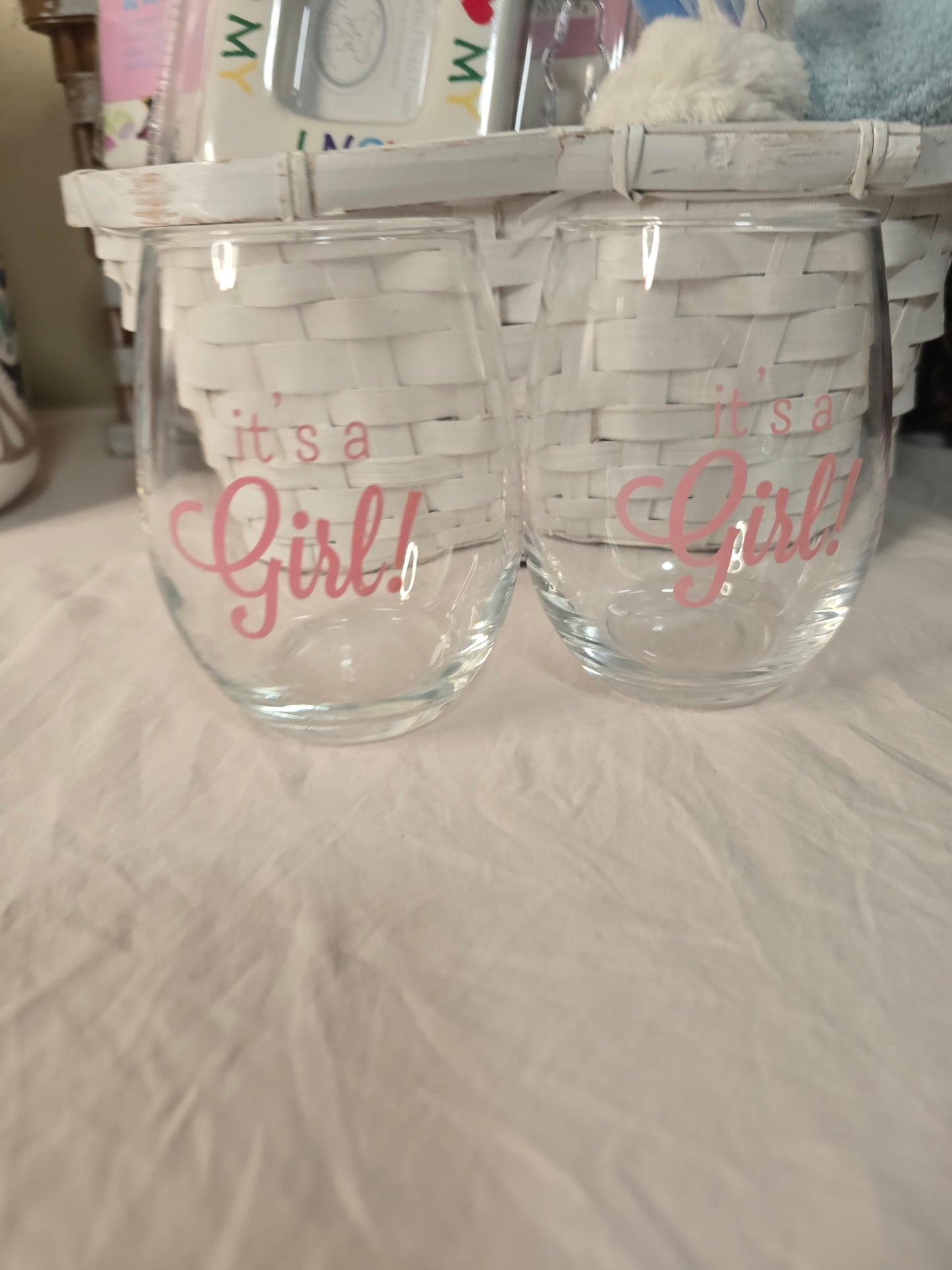 Custom baby reveal glass ITS A GIRL image 6
