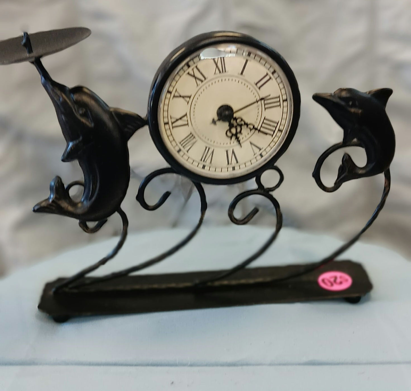 Dolphin clock candle holder 6x8 inches image 0