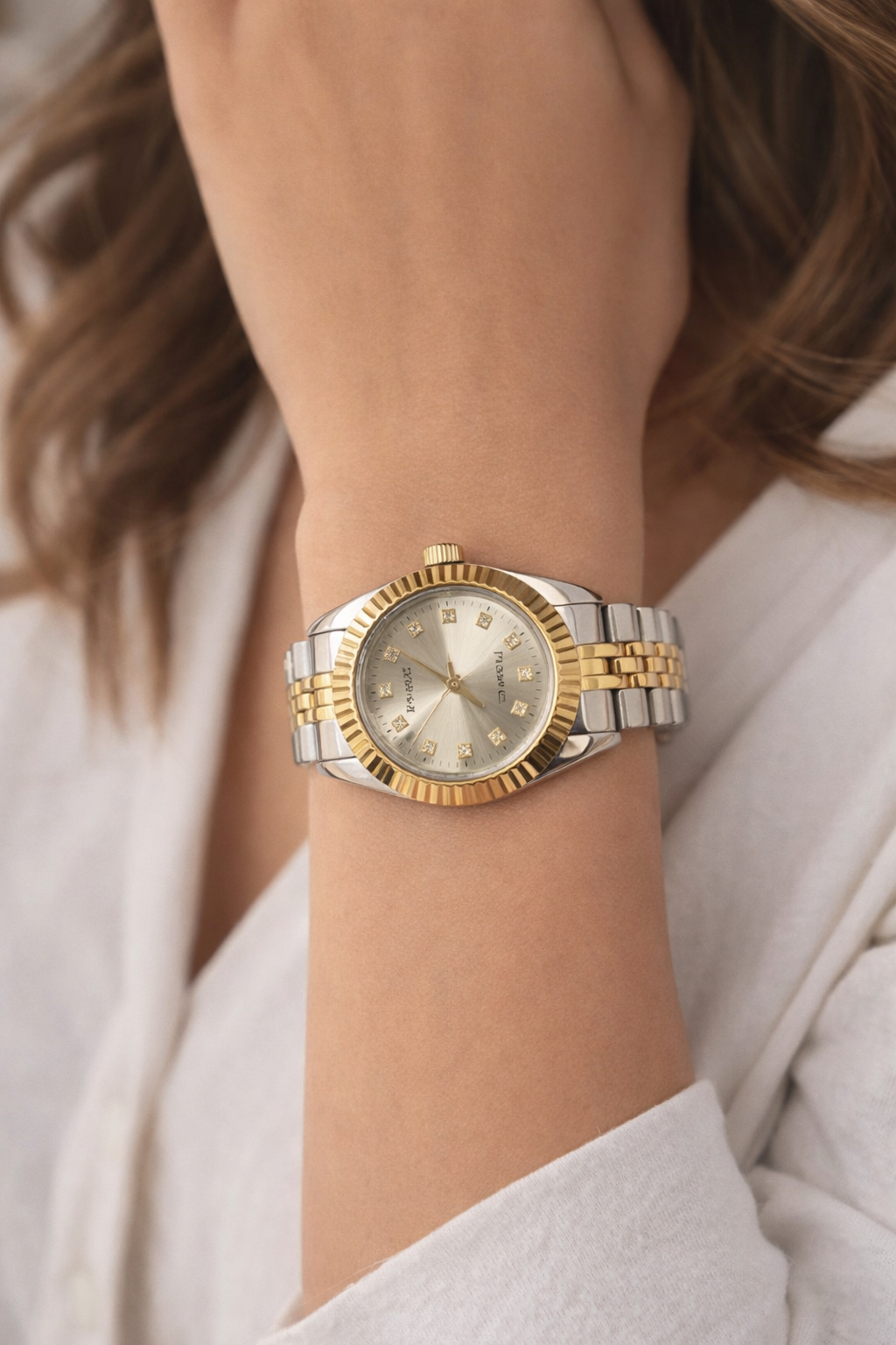 Two-Tone Classic Crystal Accent Watch image 0