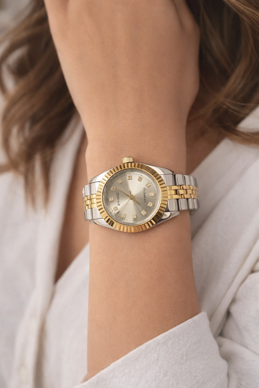 Two-Tone Classic Crystal Accent Watch image 0