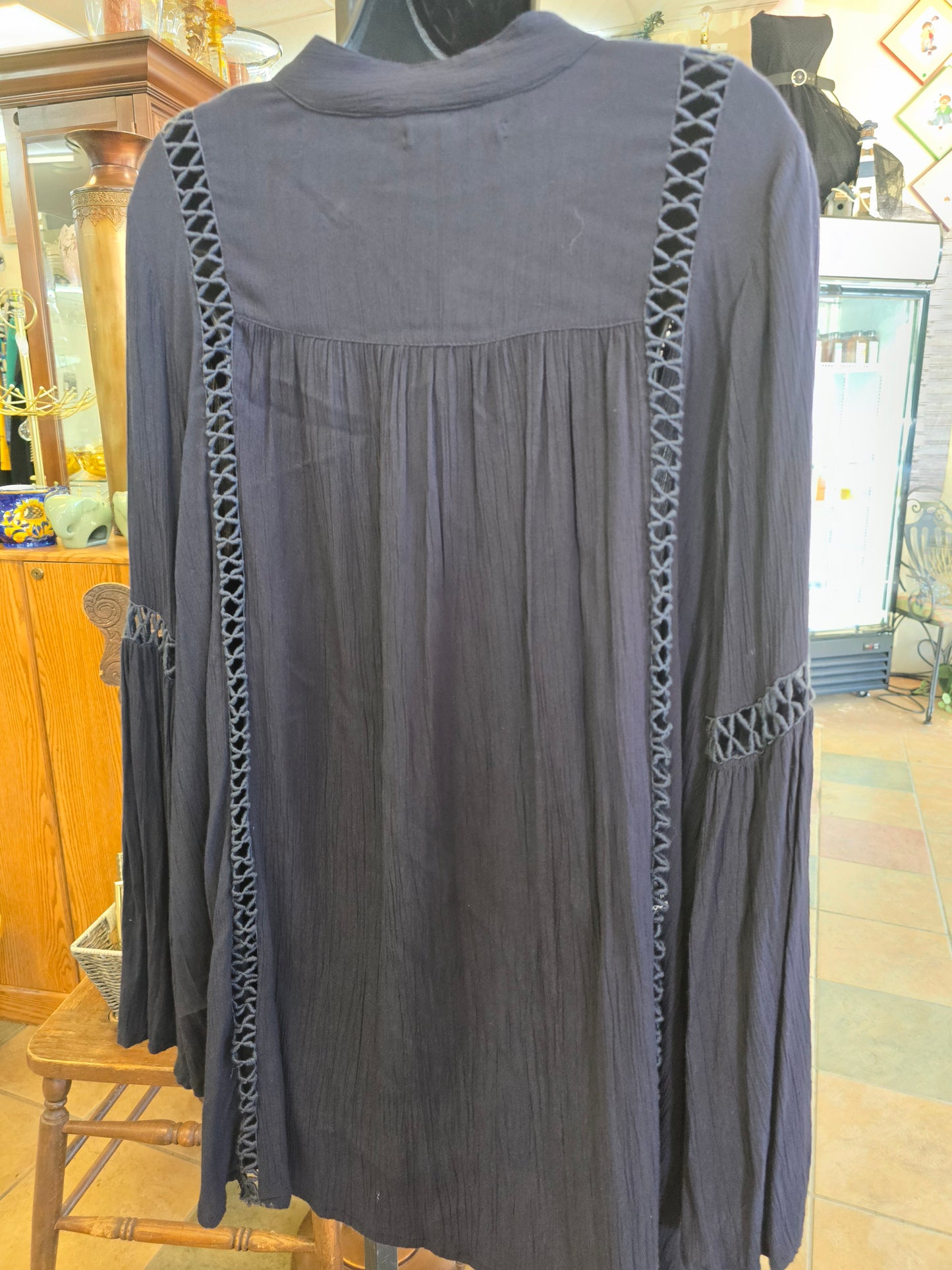 Blue long sleeve blouse size L image 8