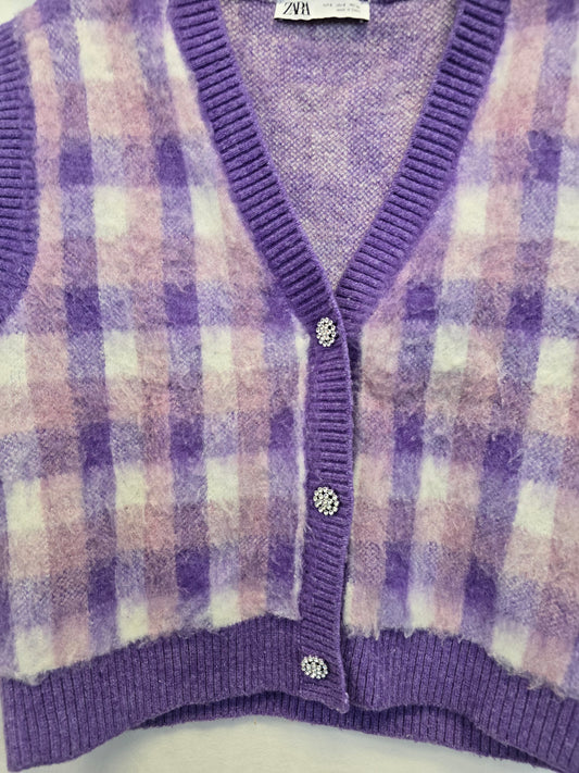Zara purple mix vest size small image 0