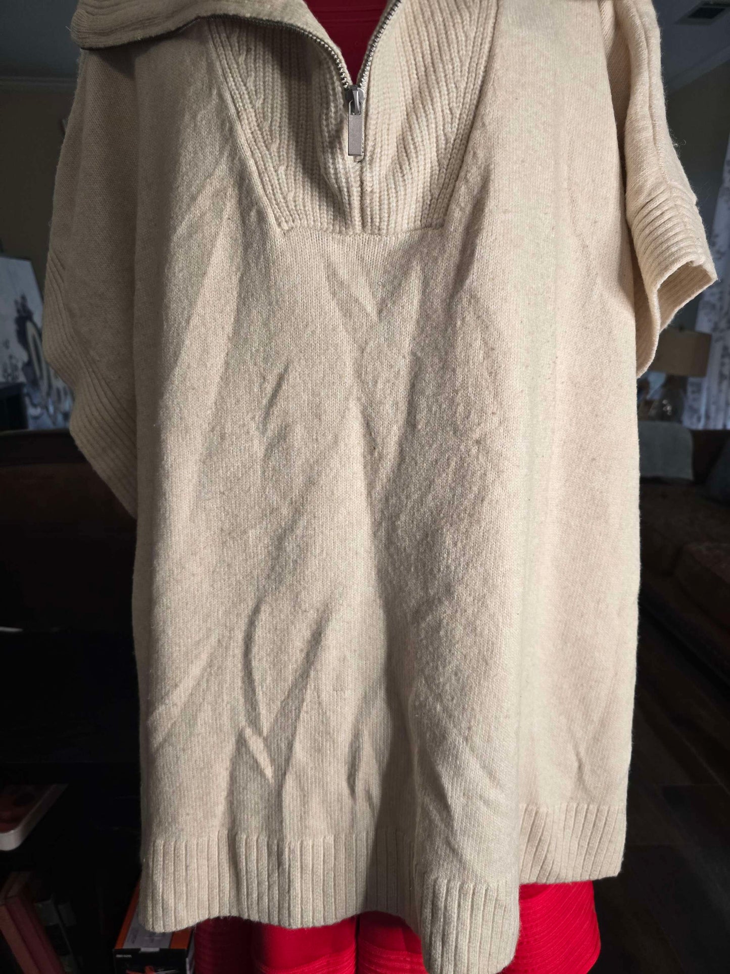 H/M ivory poncho image 1