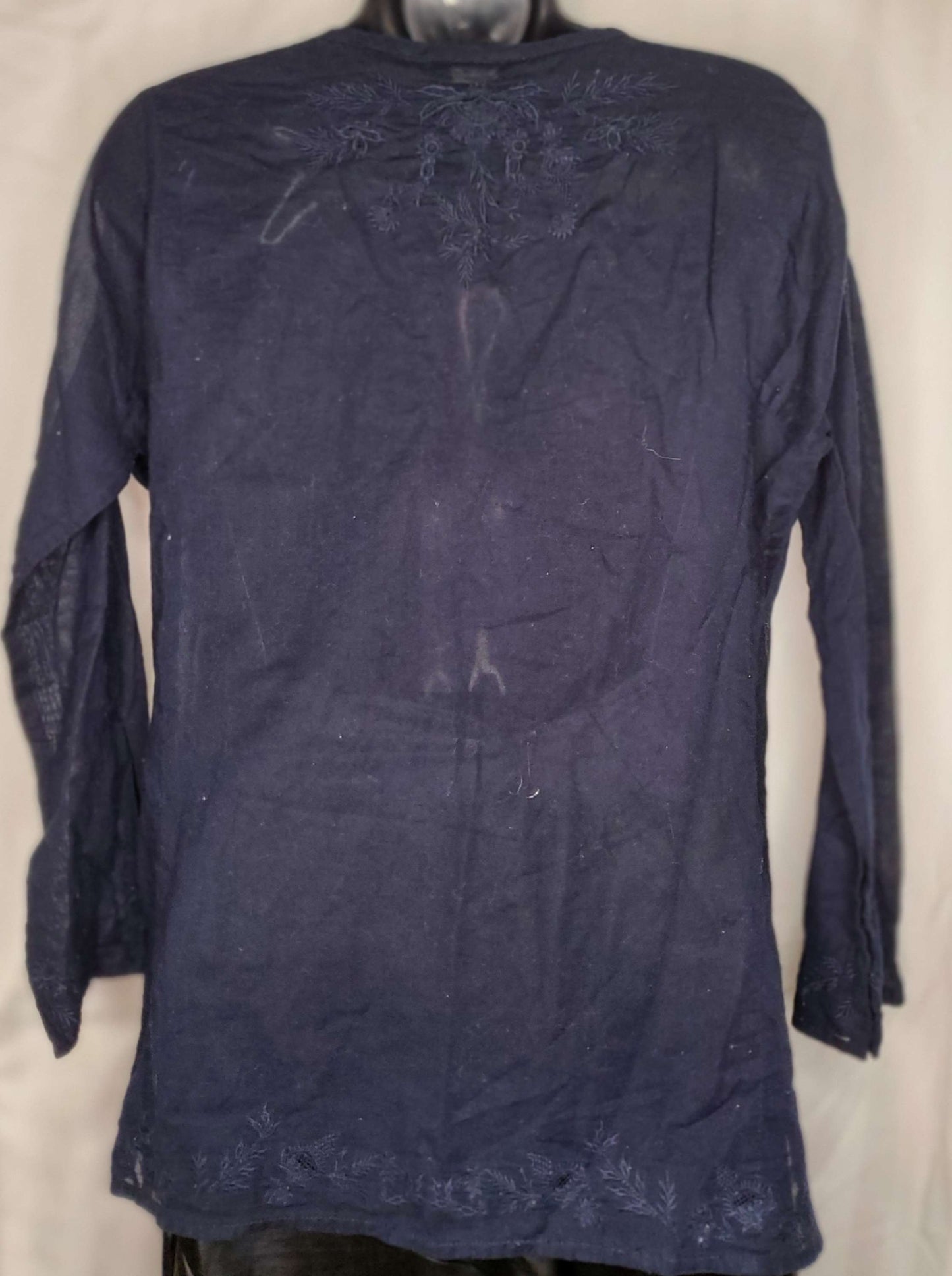 J crew blue crochet blouse size medium image 3