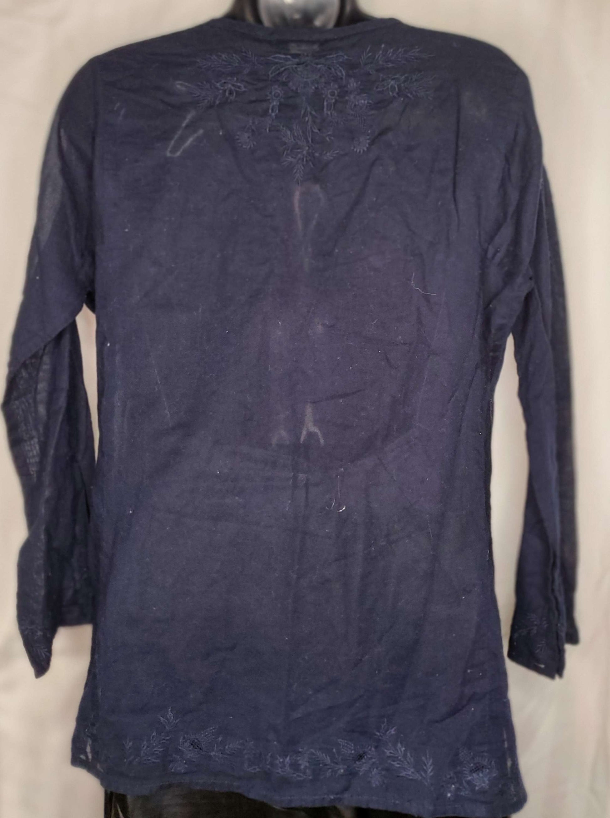 J crew blue crochet blouse size medium image 3