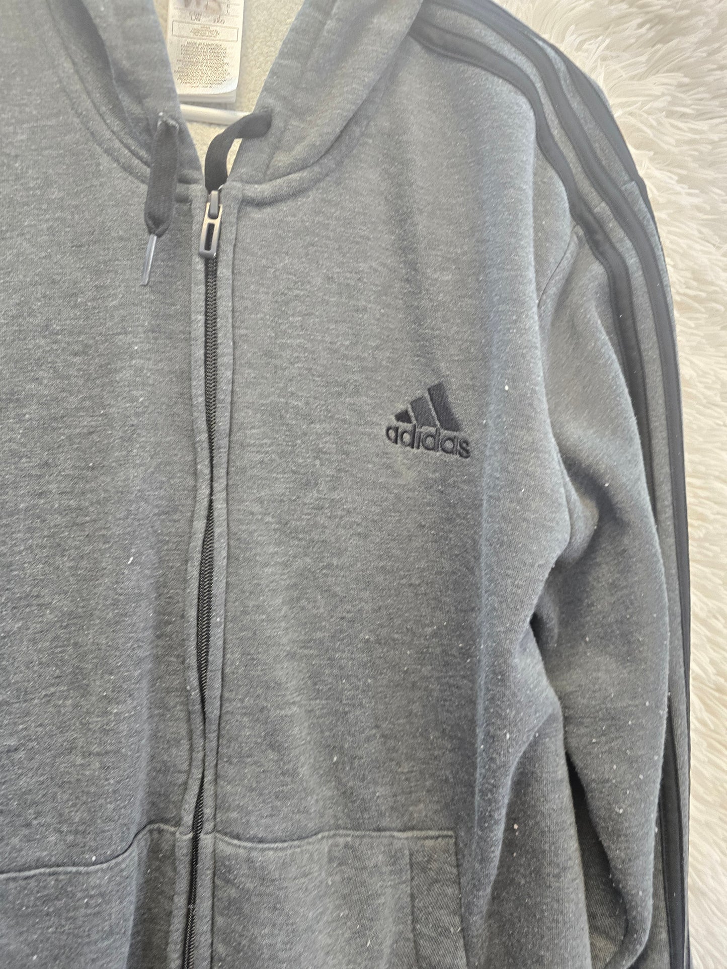 Adidas gray sweater hoodie size L image 3