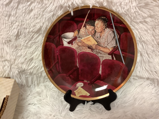 Norman Rockwell “the cleaning ladies” plate image 0