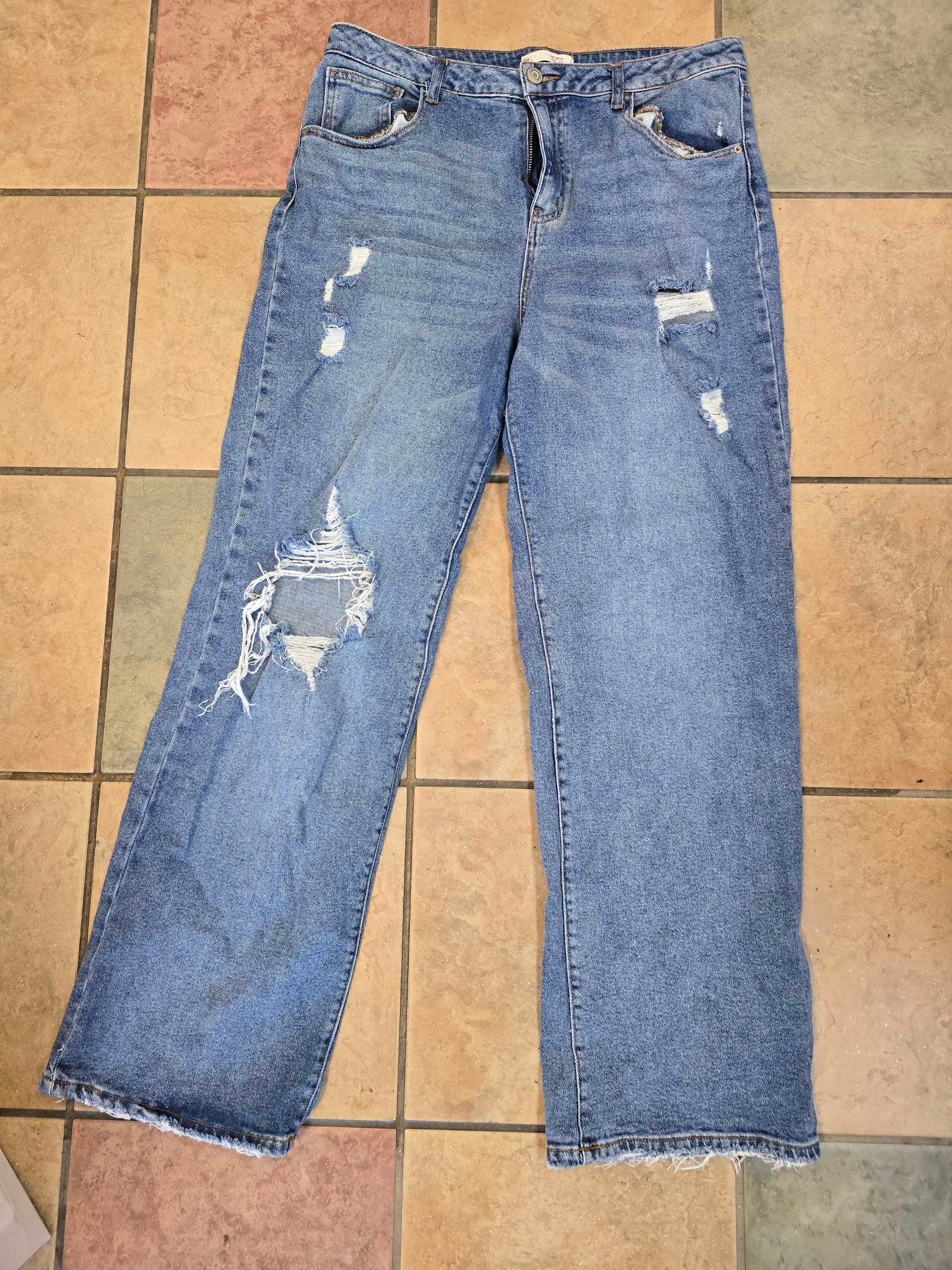 So wide leg high waist jeans size 15 image 0
