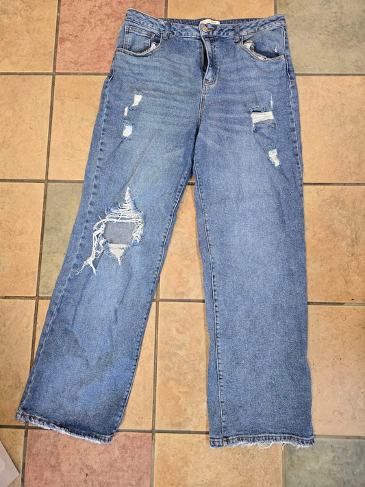 So wide leg high waist jeans size 15 image 0