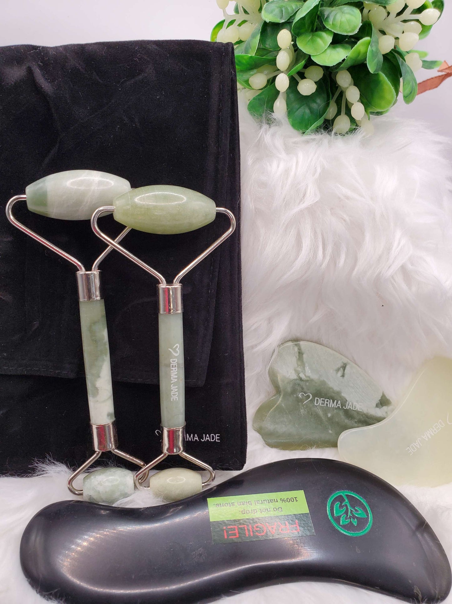 Skin beauty set Jade Roller & Gua Sha Logaia Massage Scraping Too image 1