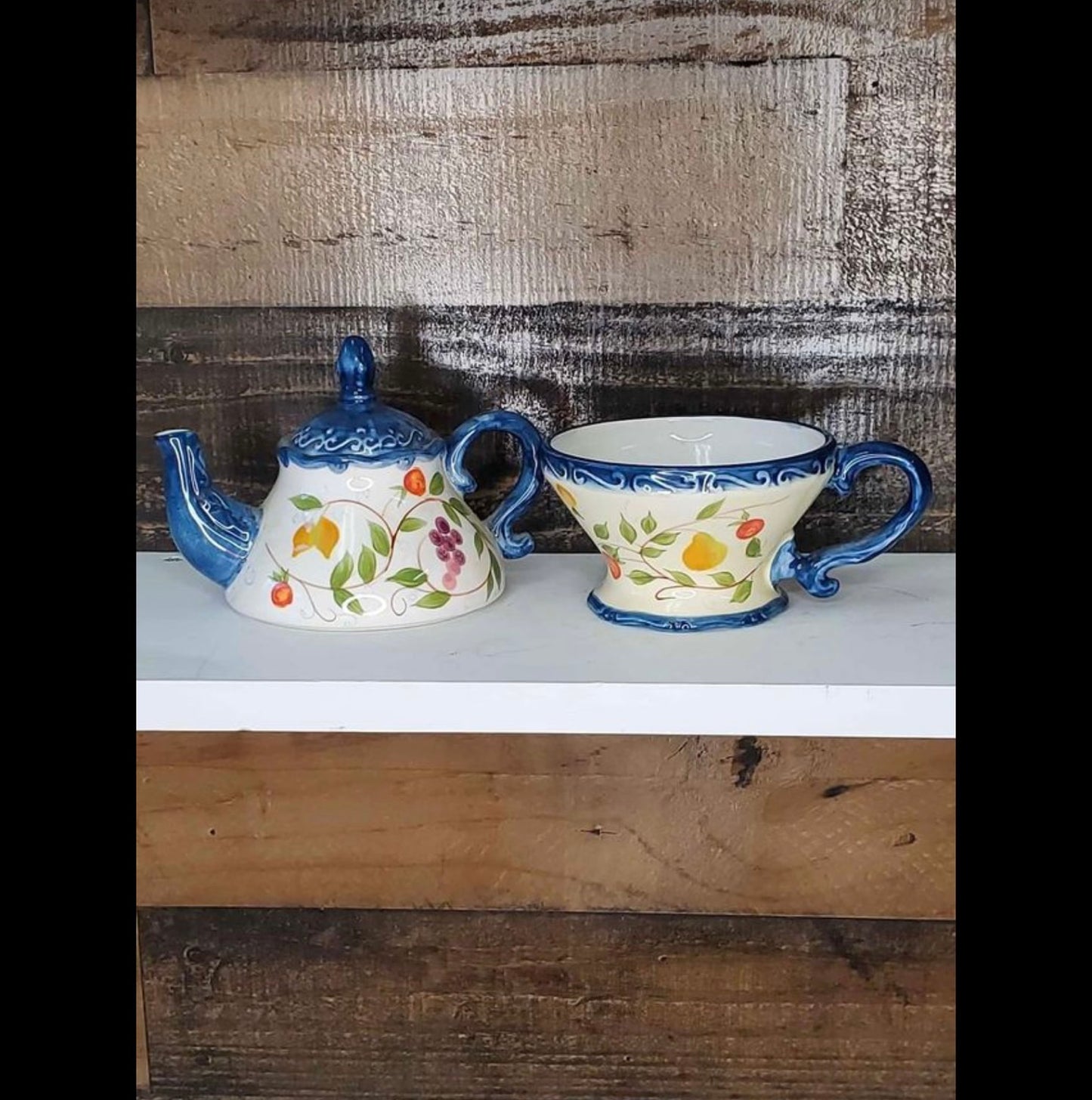 Garden ridge Floral nesting tea pot with cup image 1